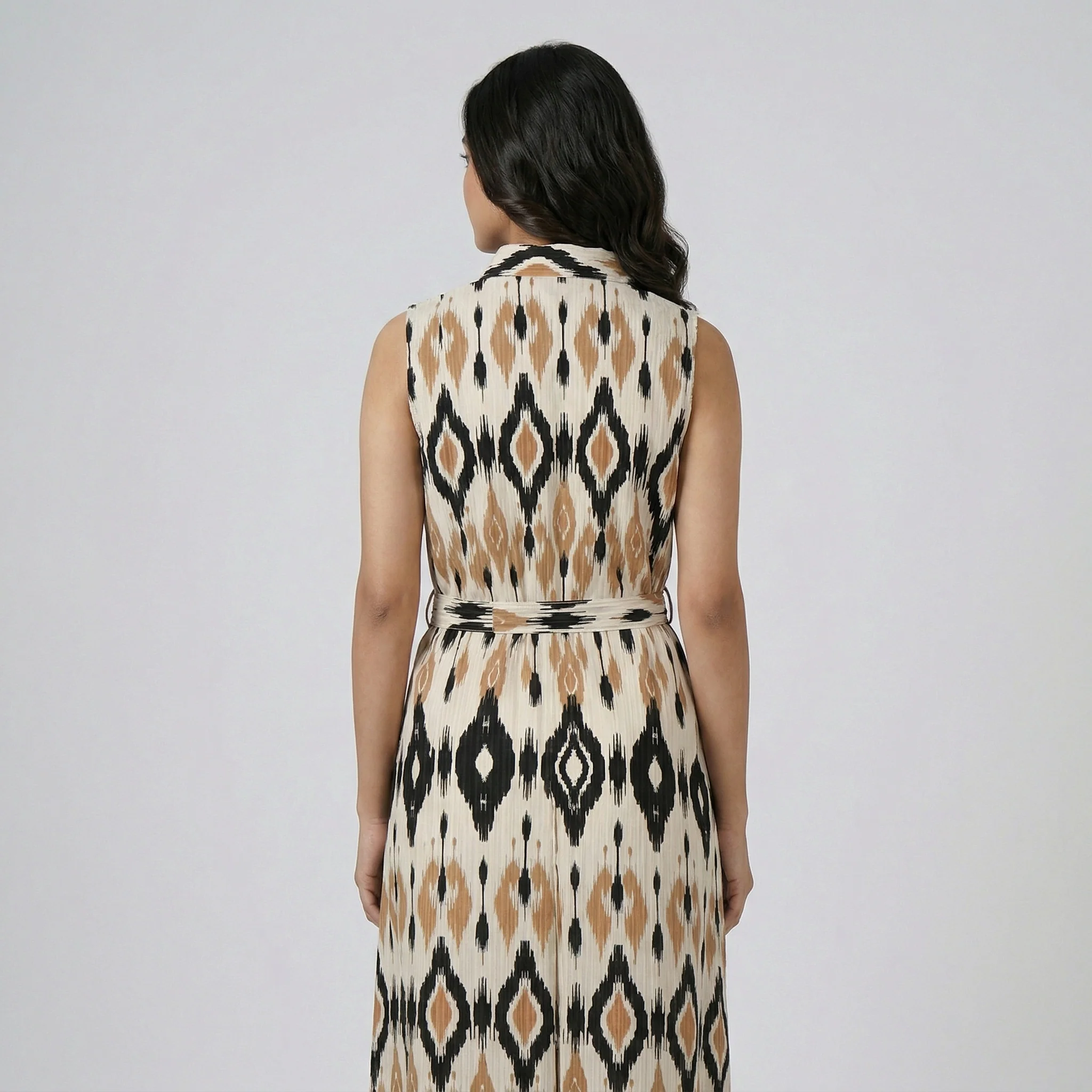 Sleeveless Printed Shirt Dress - Image 3