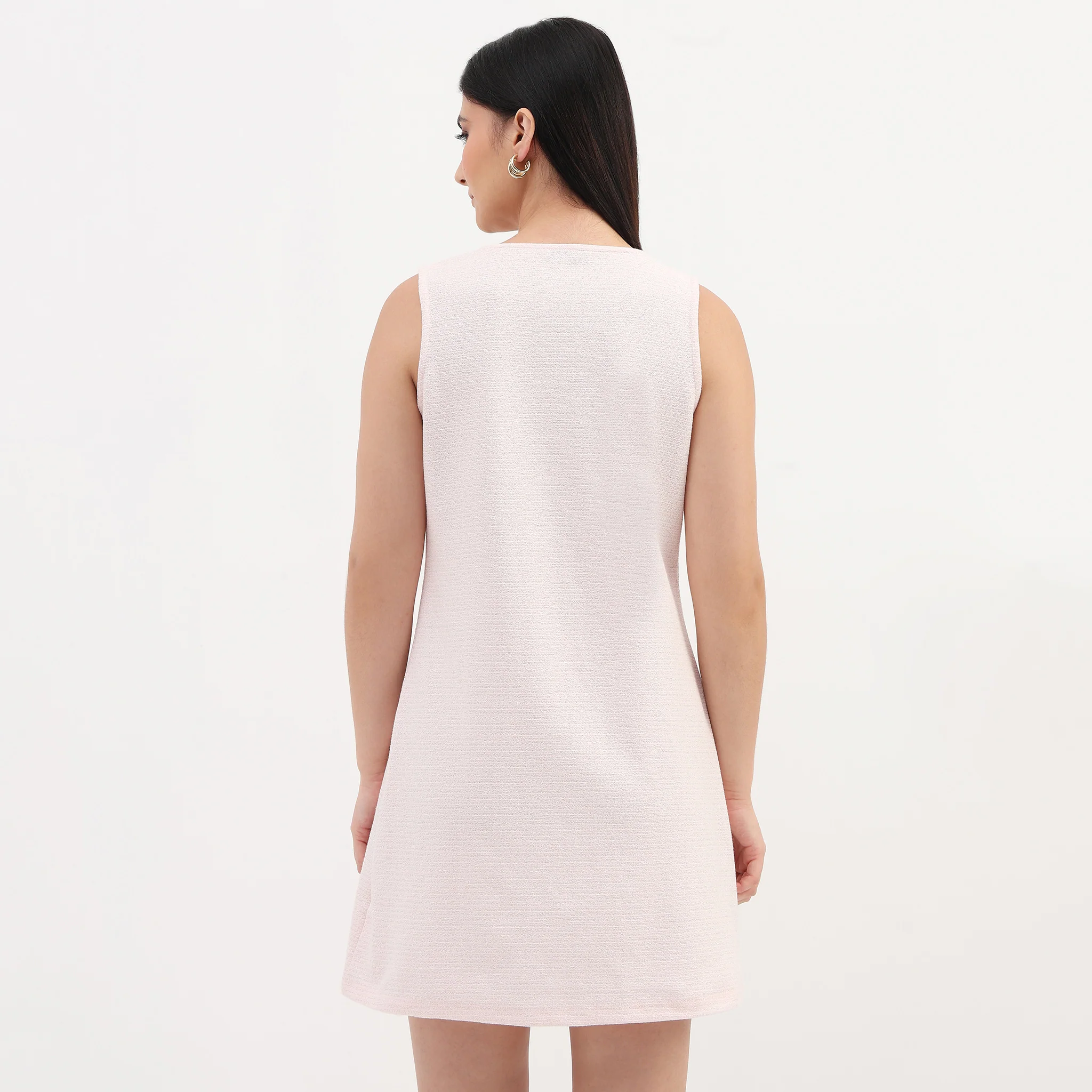 Sleeveless Textured Dress - Image 3
