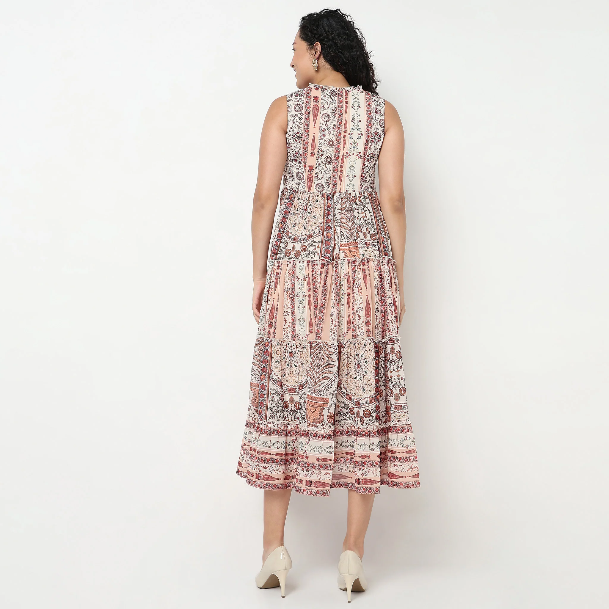 Sleeveless Tiered Georgette Dress - Image 3