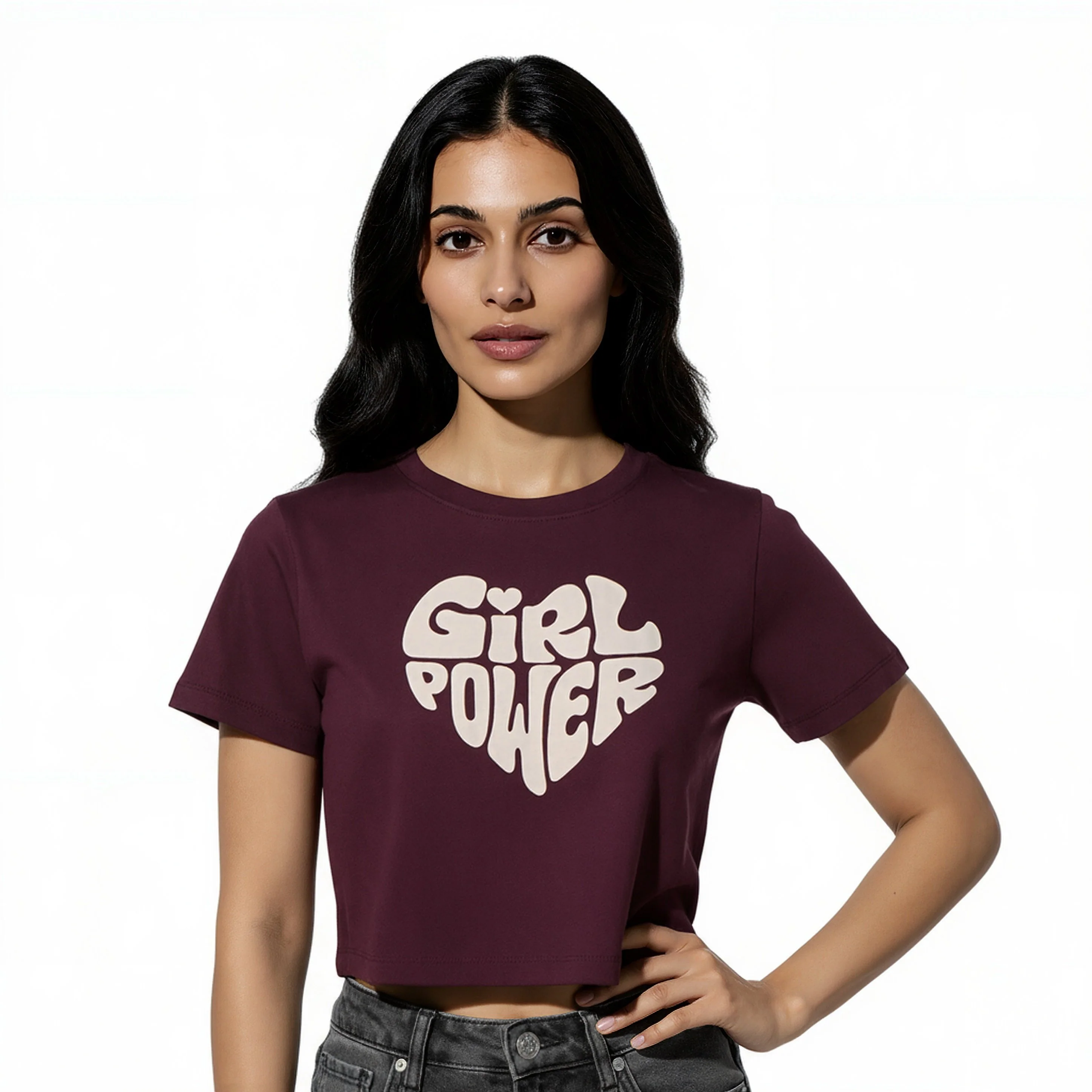 Slim Fit Cotton Graphic Crop T-Shirt - Image 2