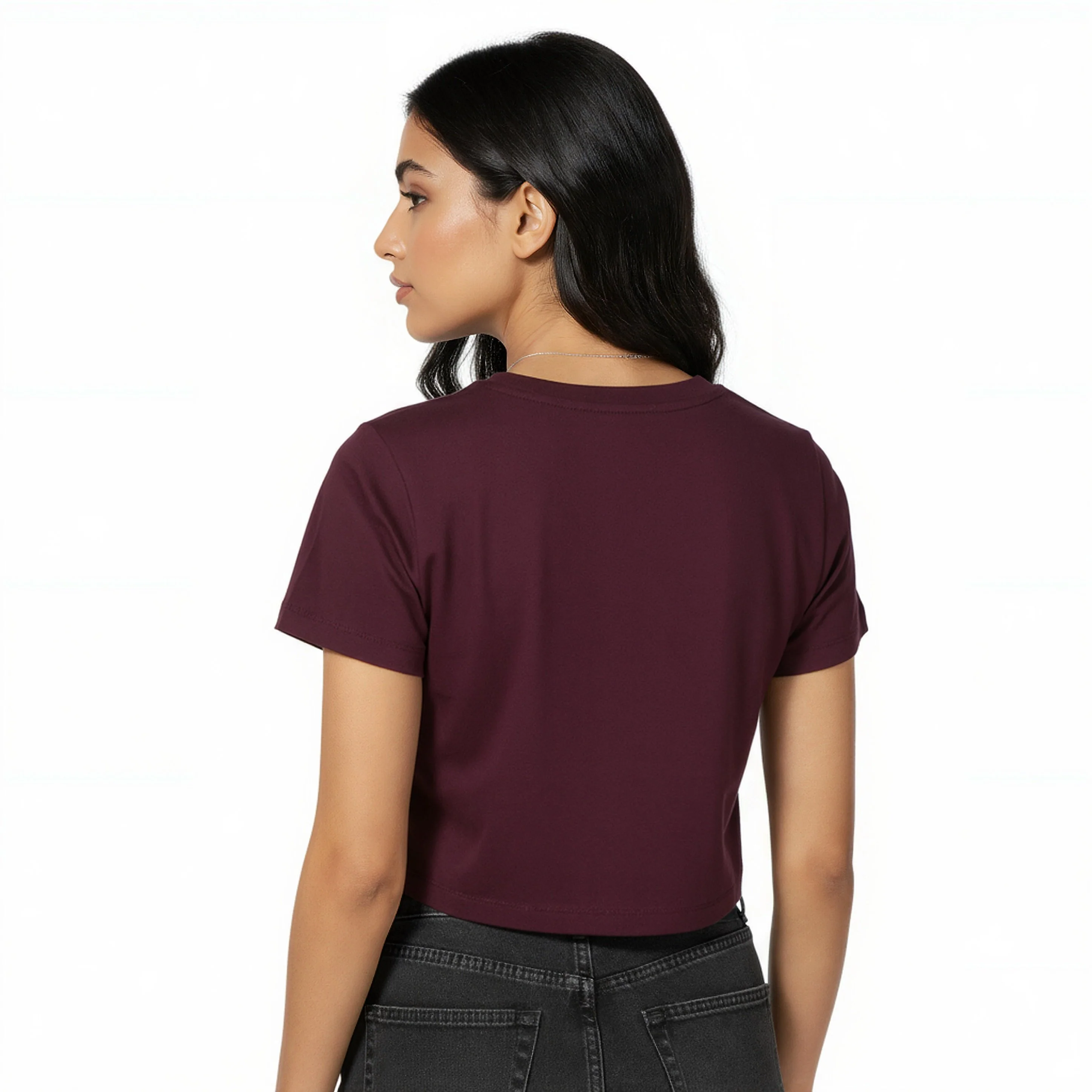 Slim Fit Cotton Graphic Crop T-Shirt - Image 3