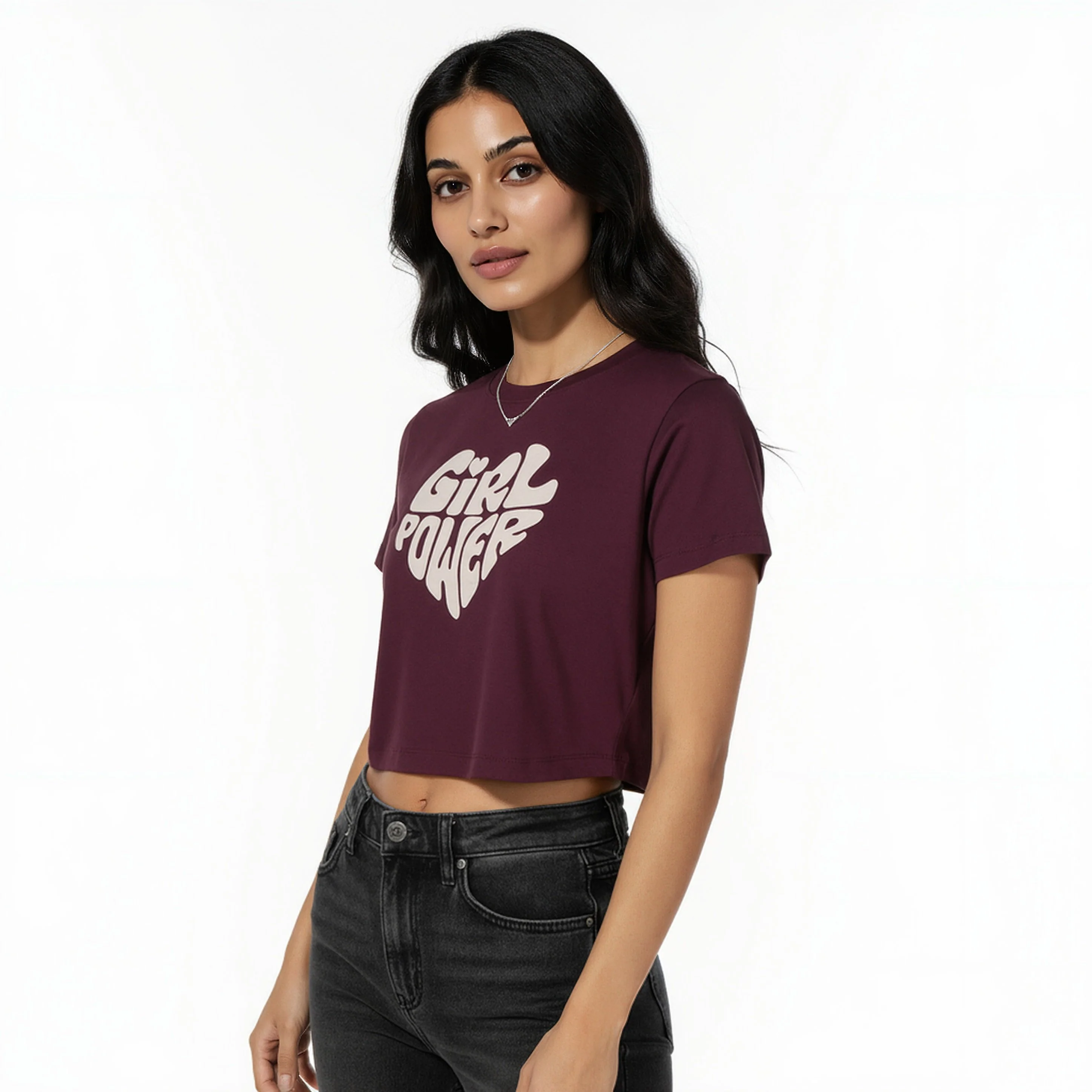 Slim Fit Cotton Graphic Crop T-Shirt - Image 5