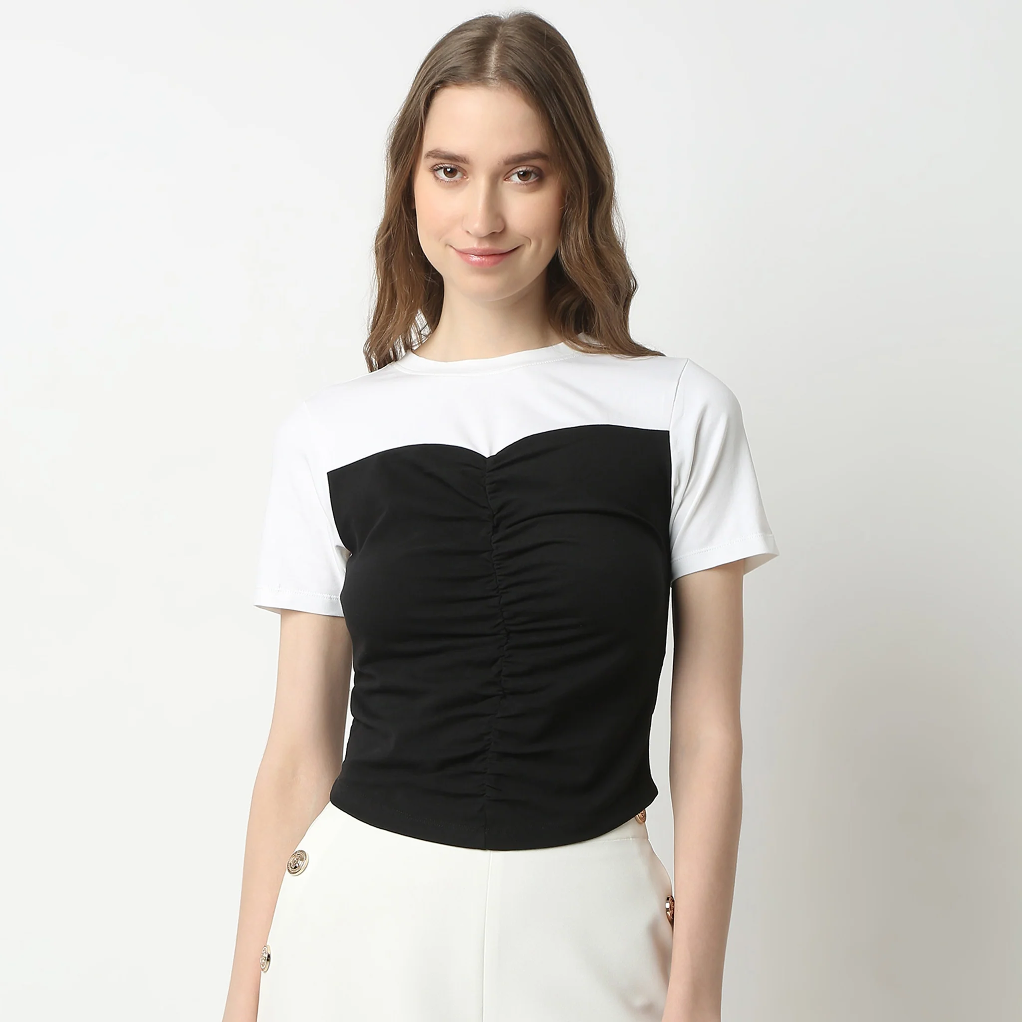 Slim Fit Cut And Sew Short Sleeve T-Shirt - Image 2