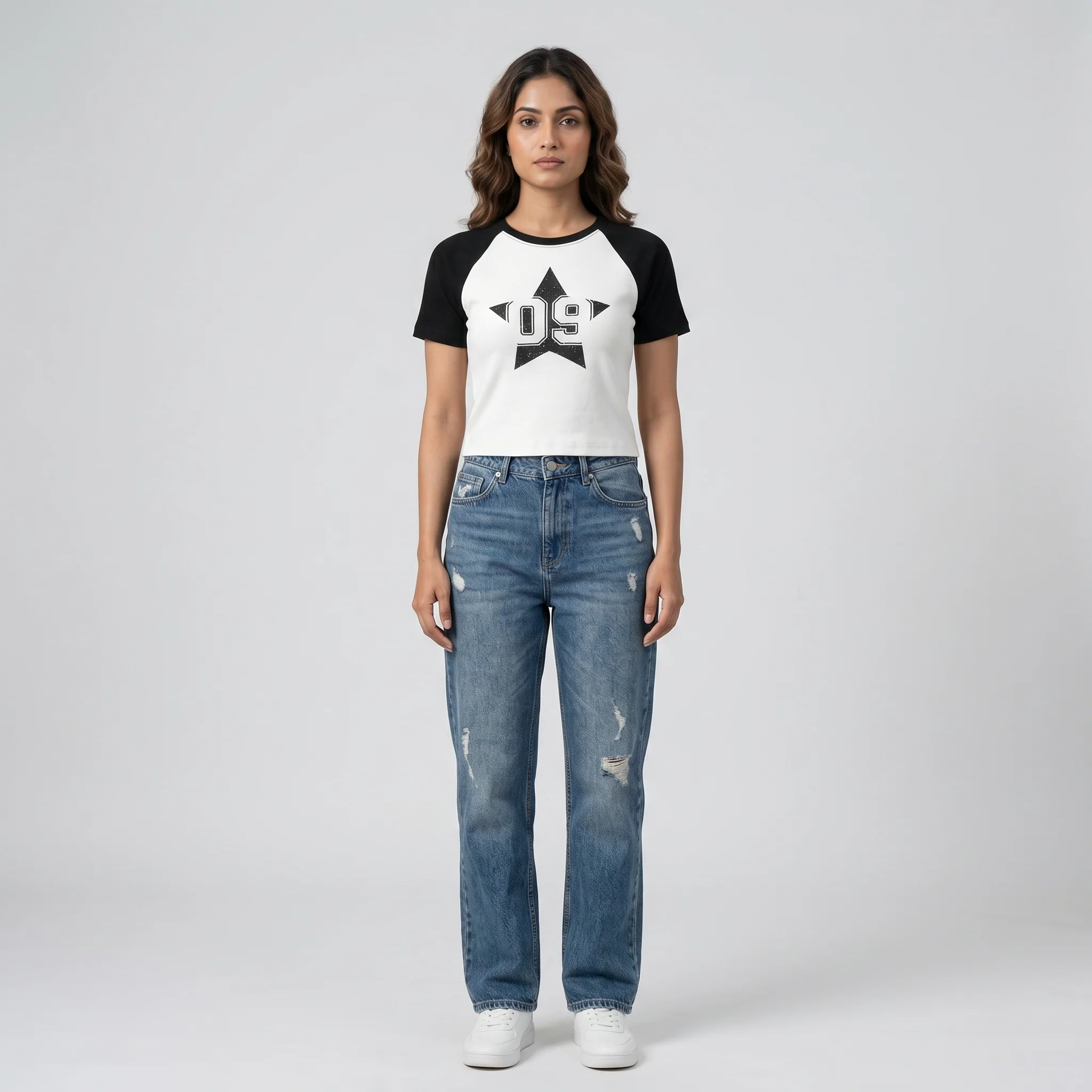 Slim Fit Graphic Crop T-Shirt