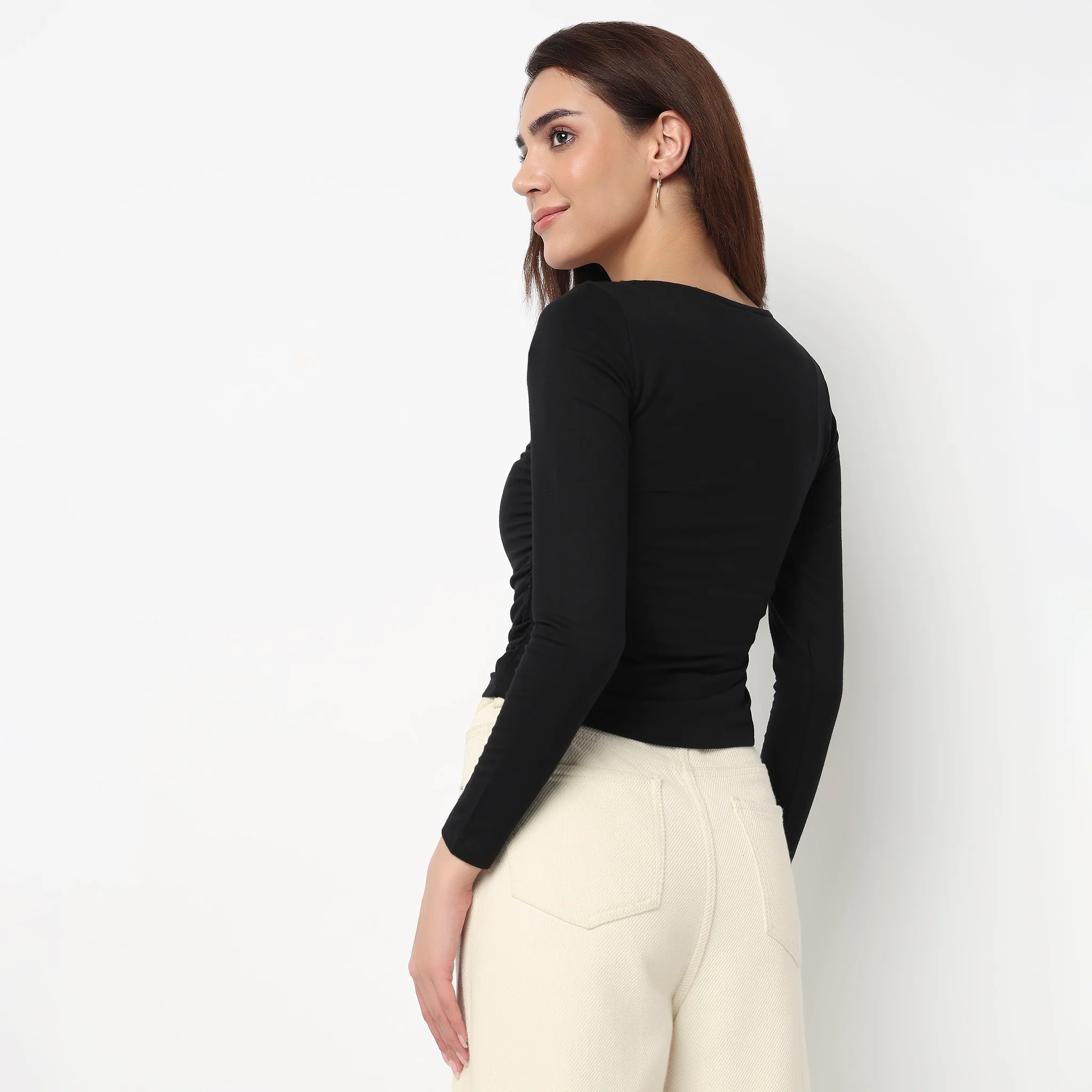 Slim Fit Halter Neck Cropped T-Shirt - Image 3
