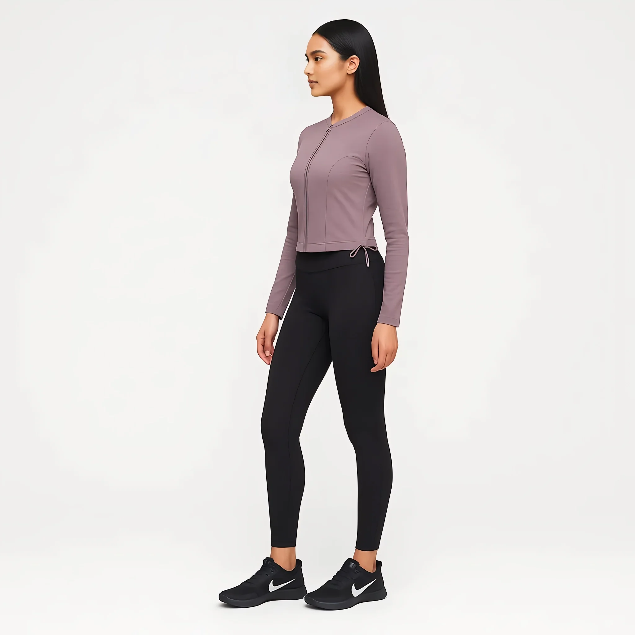 Slim Fit Jacket With Corset Panels and Side Ruching - Image 6