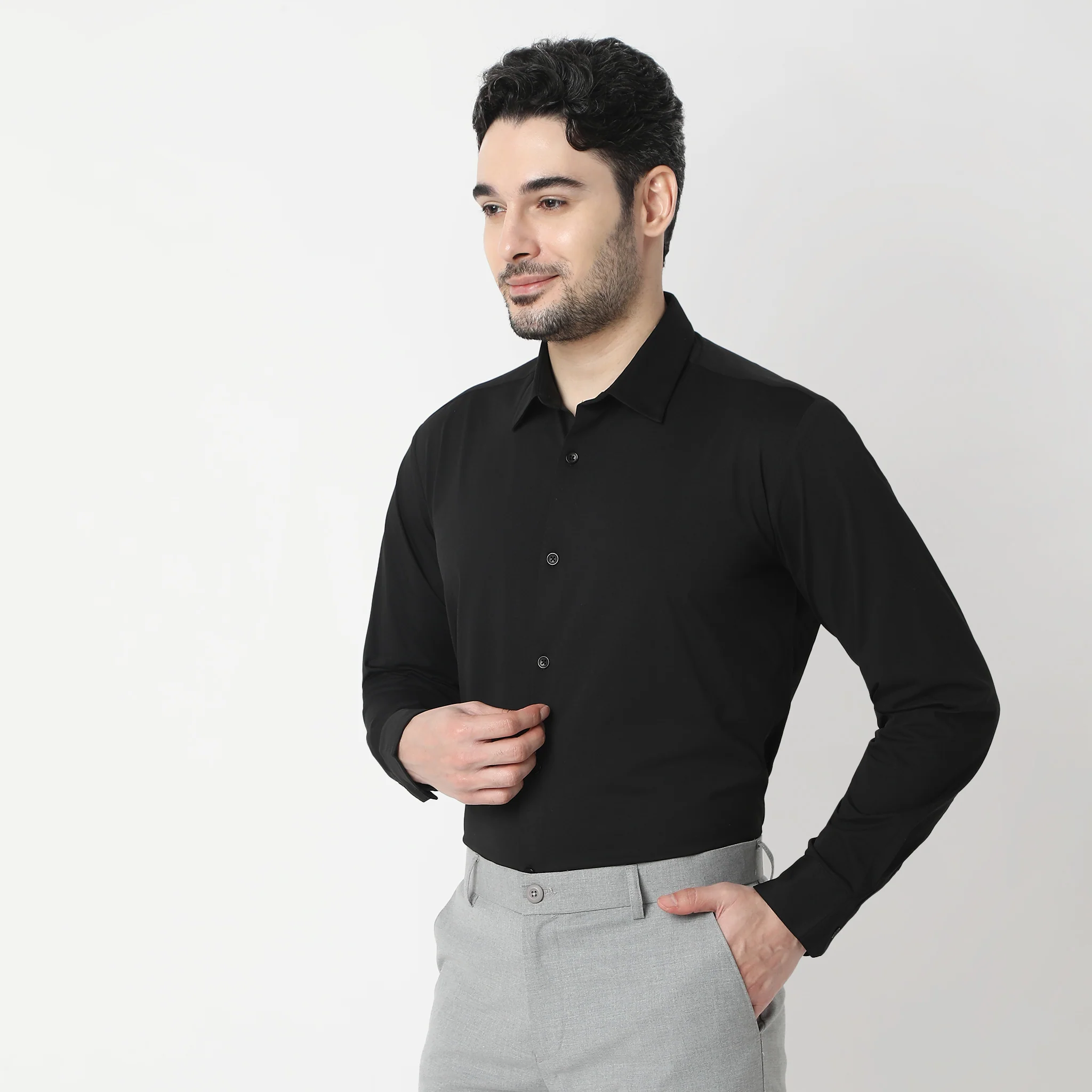 Travelator™ 2025 Shirt - 4-Way Ultra Stretch Slim Fit Wash & Wear - "Zero Top Stitch" - Saville Row Finish Full Sleeves- Made For Travel - Image 36