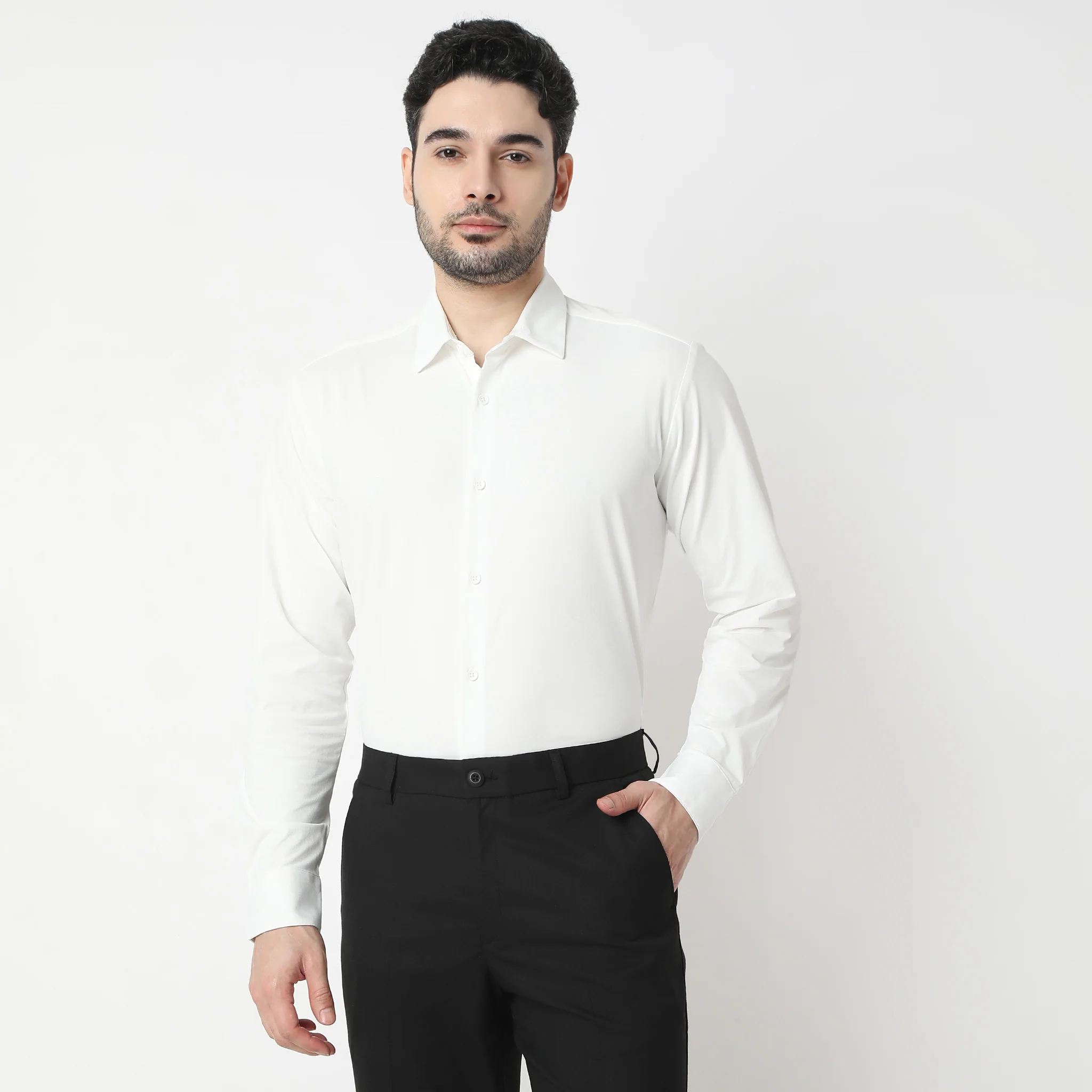 Travelator™ 2025 Shirt - 4-Way Ultra Stretch Slim Fit Wash & Wear - "Zero Top Stitch" - Saville Row Finish Full Sleeves- Made For Travel - Image 38