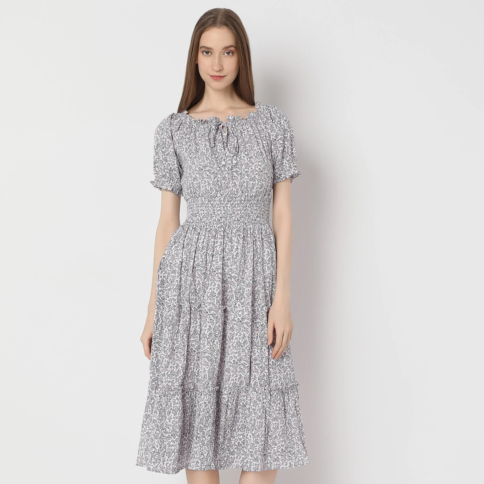 Flare Fit Printed Dress - Image 2