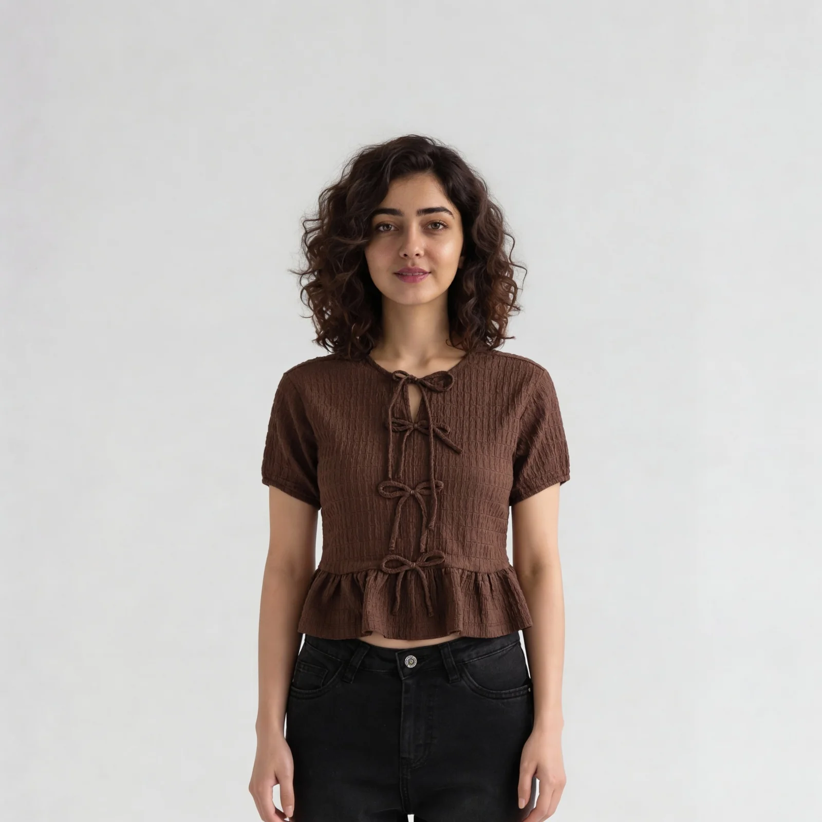 Slim Fit Short Sleeve Crop Top - Image 2