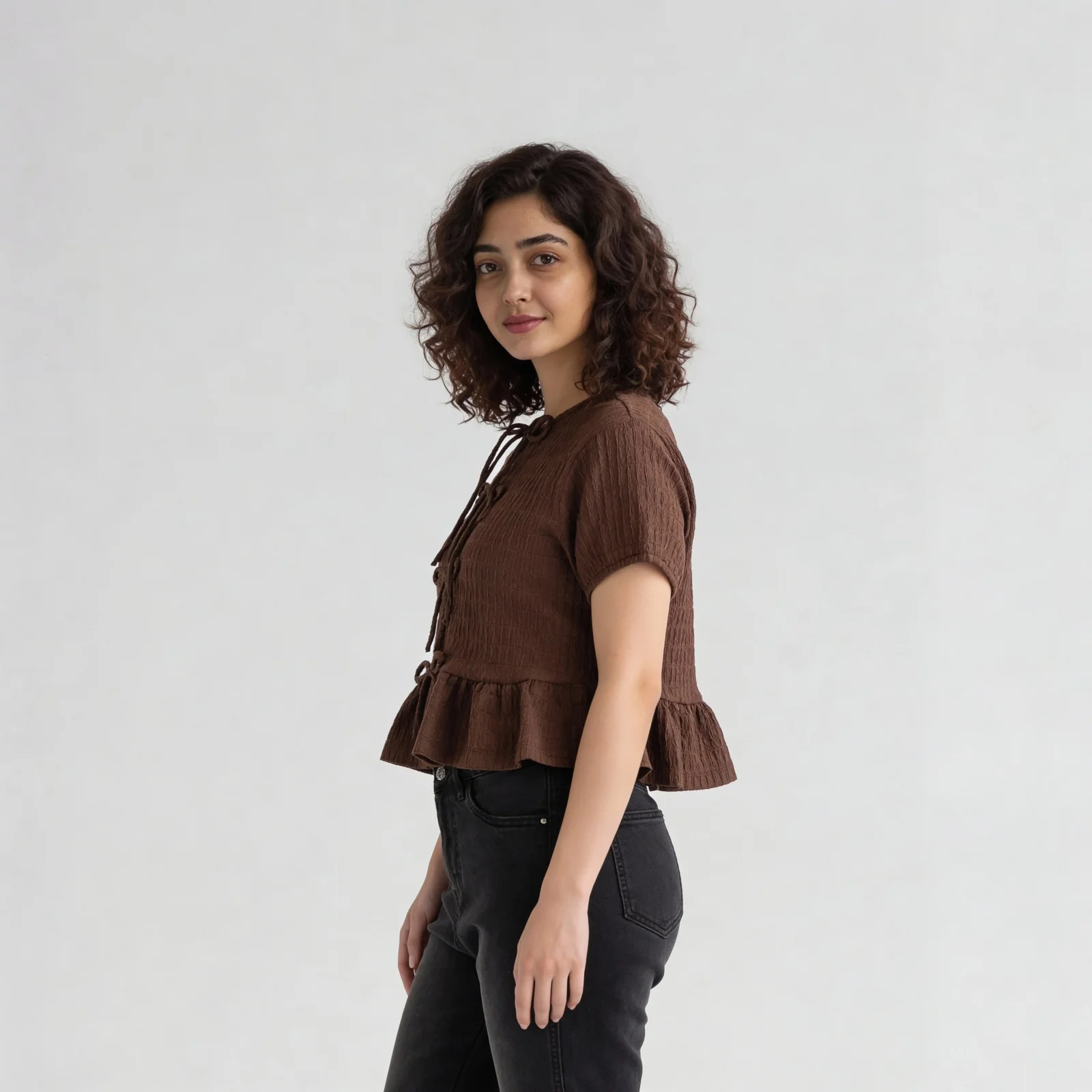 Slim Fit Short Sleeve Crop Top - Image 5