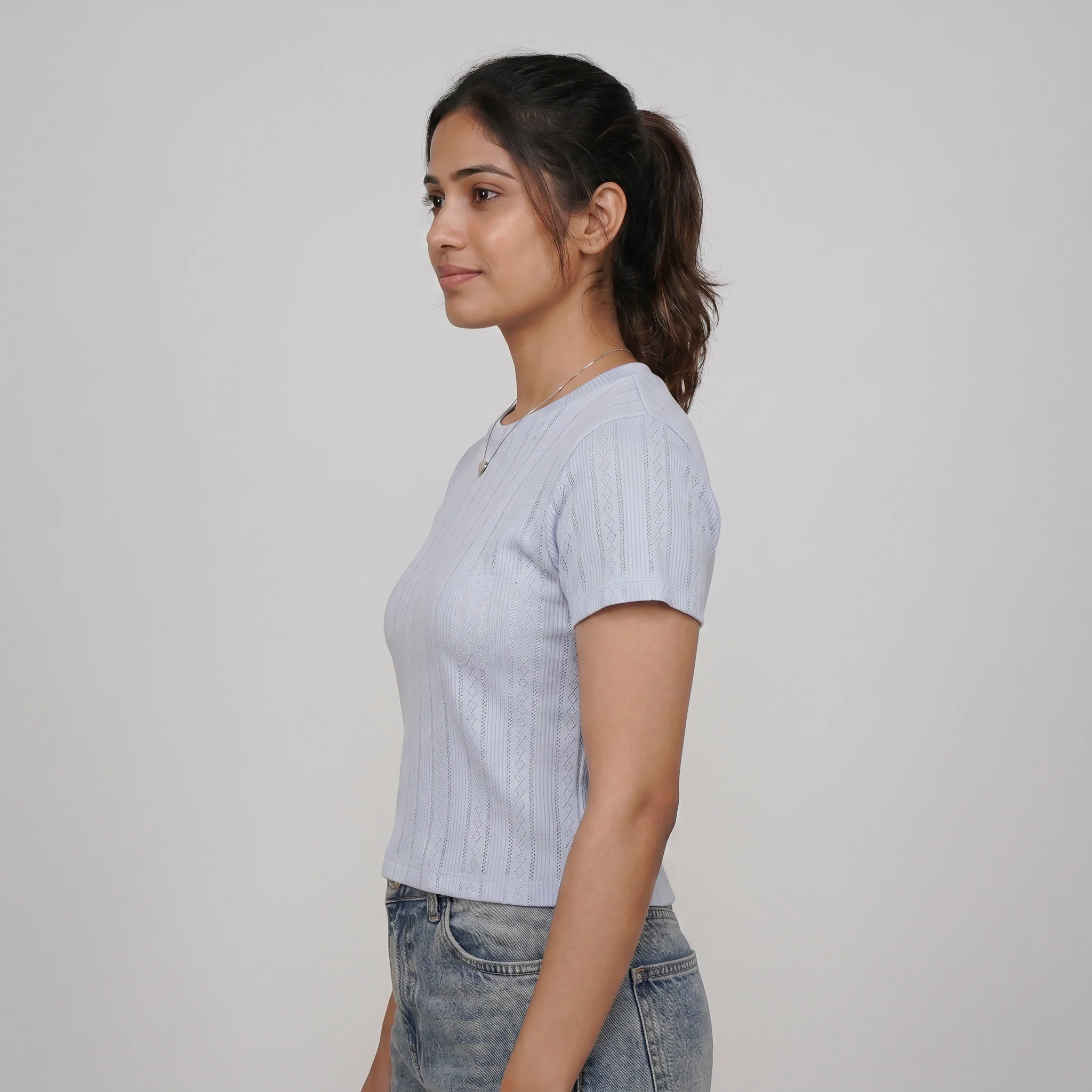 Slim Fit Solid Crop T-Shirt - Image 2