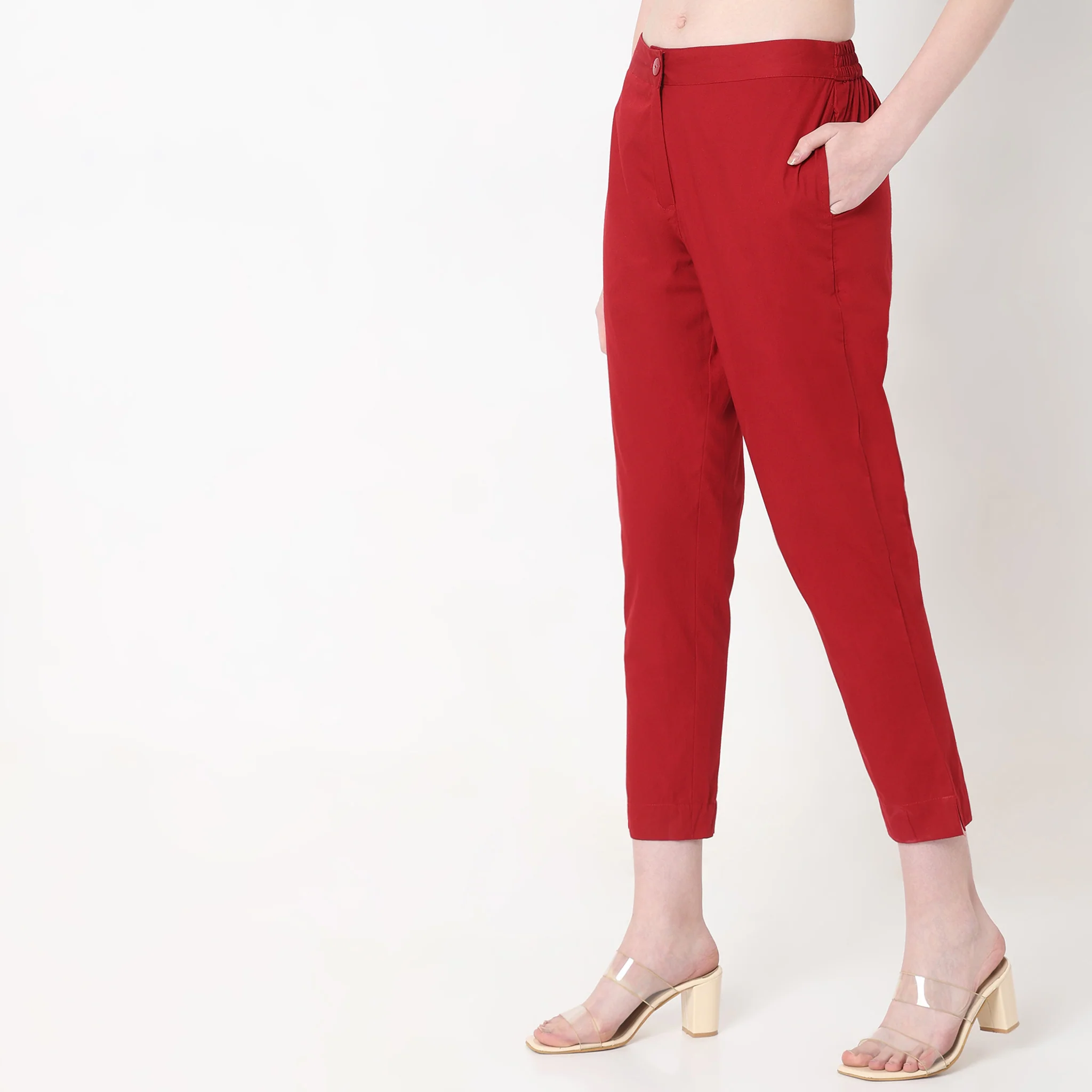 Cotton Slim Fit Poplin Pants - Image 35