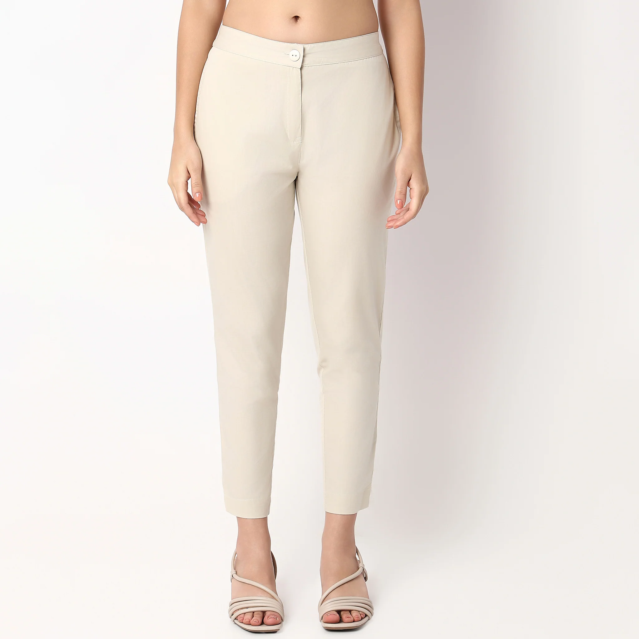 Cotton Slim Fit Poplin Pants - Image 42