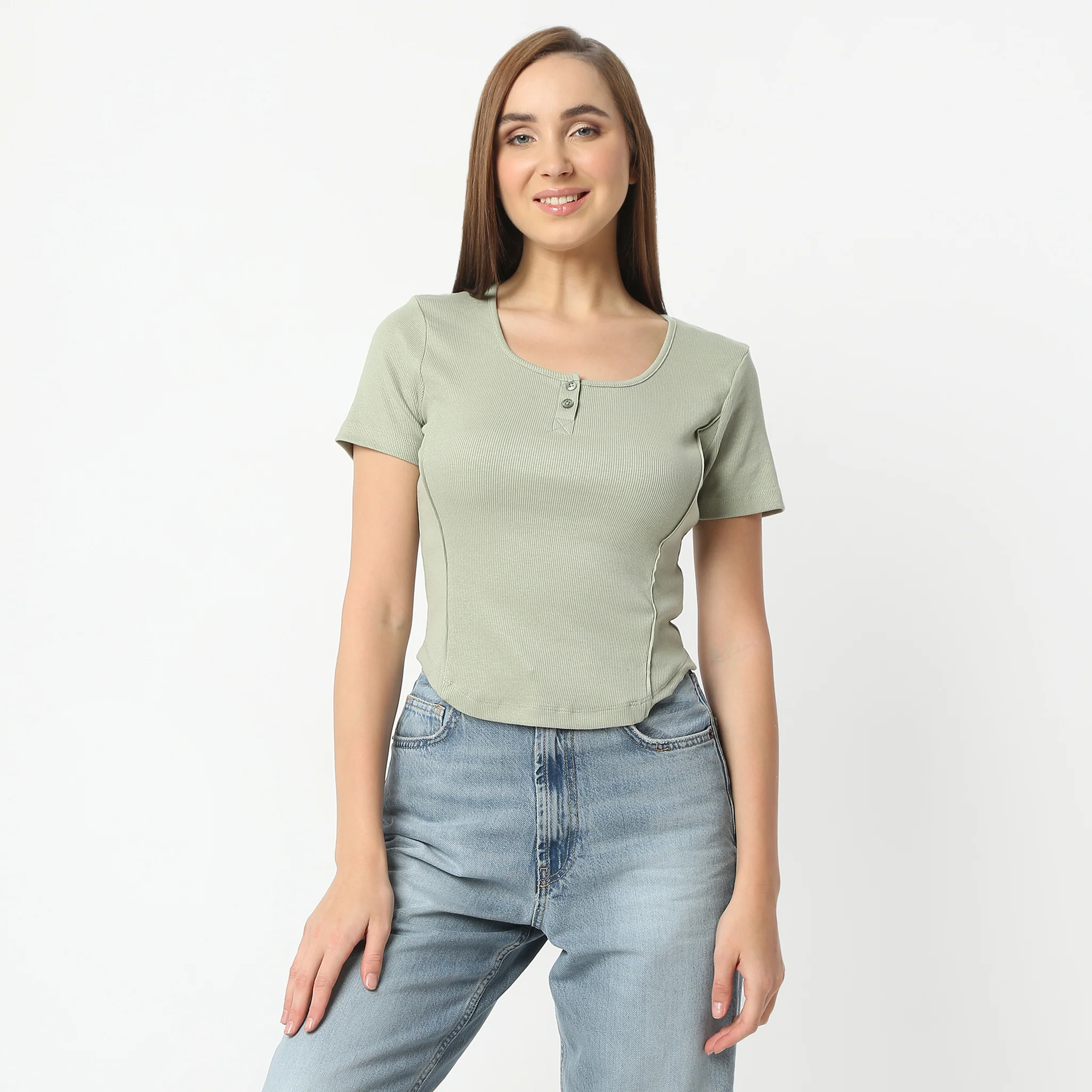 Slim Fit Short Sleeve Solid Betty Essential T-Shirt - Image 16
