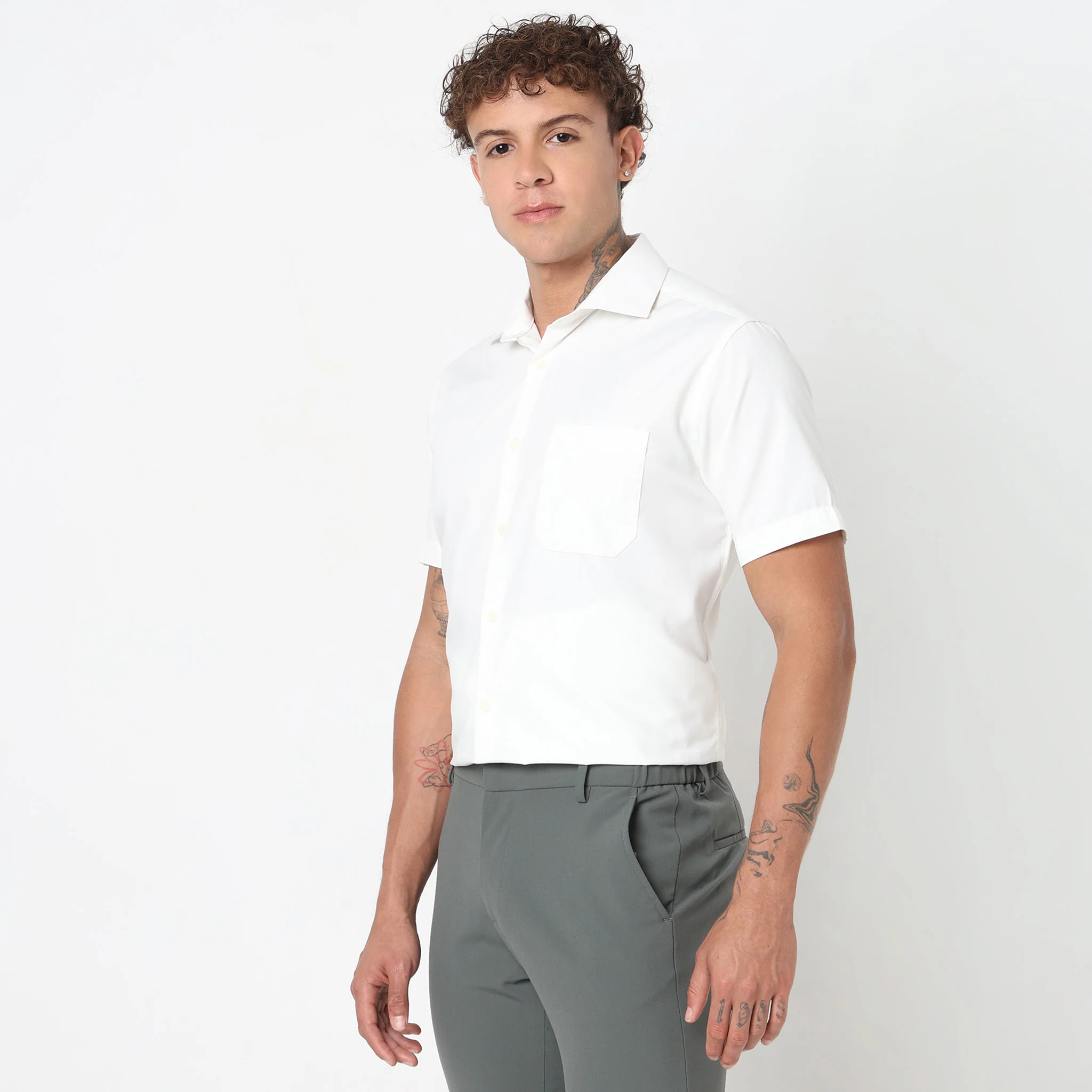 Slim Fit Solid Shirt - Image 5