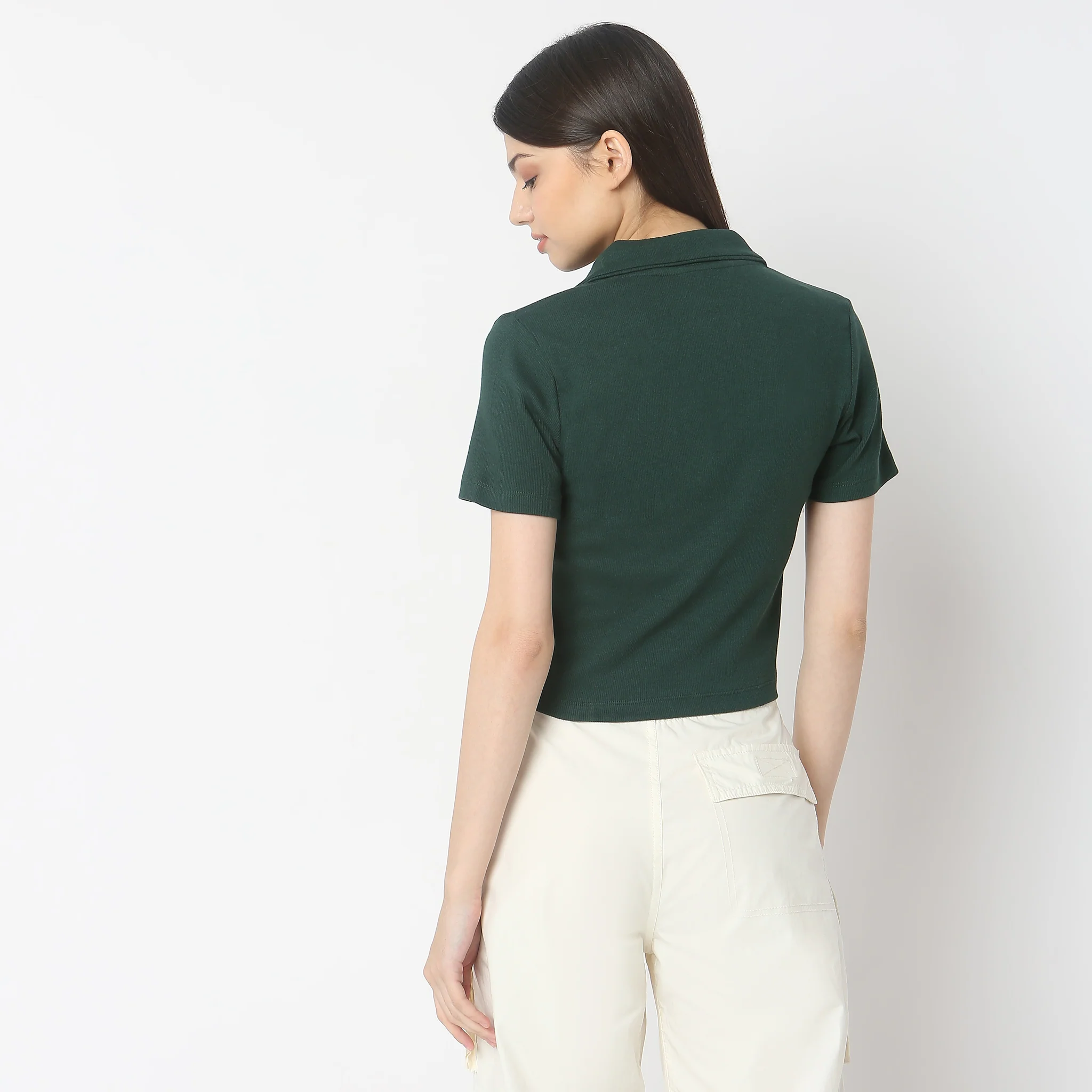 Slim Fit Solid T-Shirt - Image 3