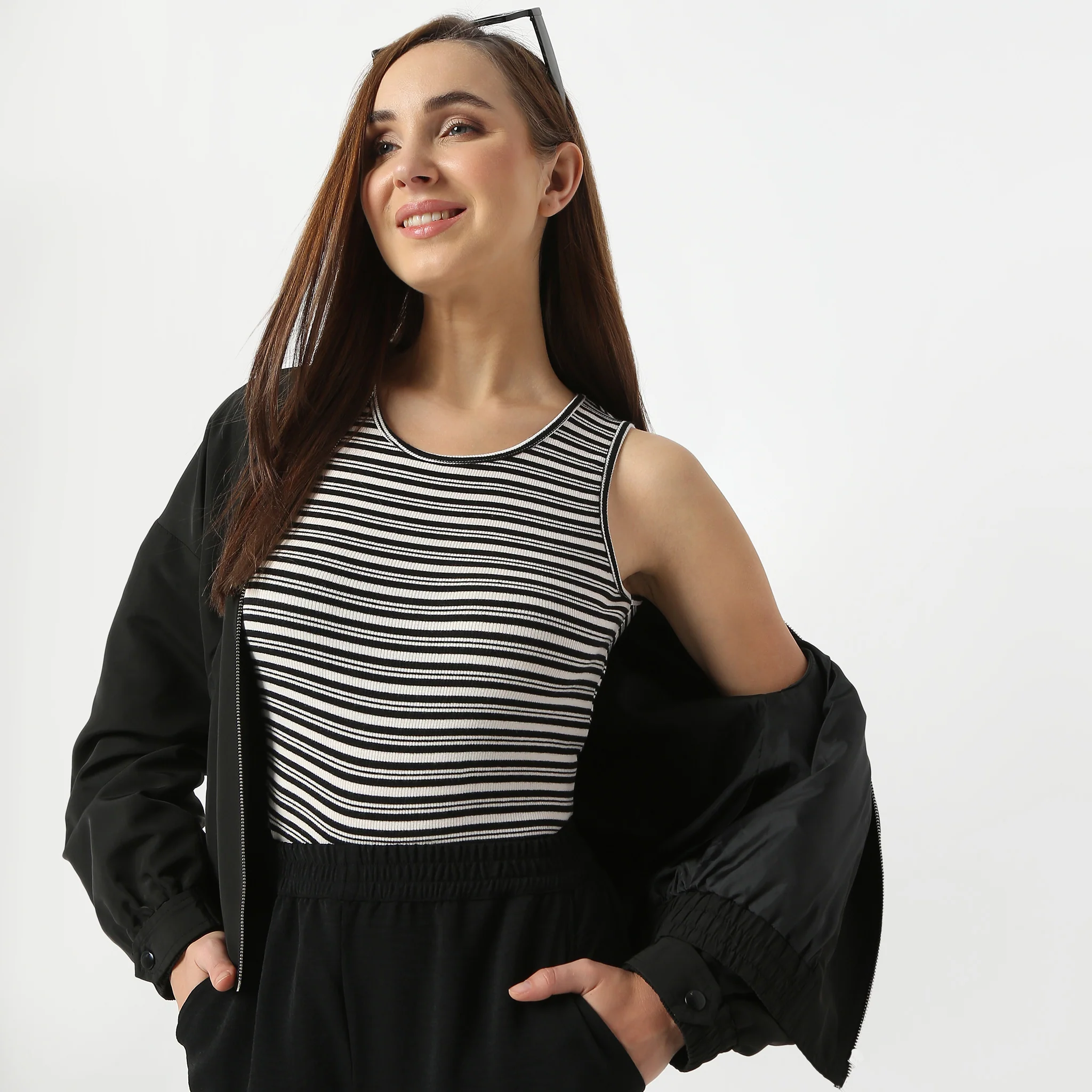 Slim Fit Striped Sleeveless Betty Essential T-Shirt - Image 16