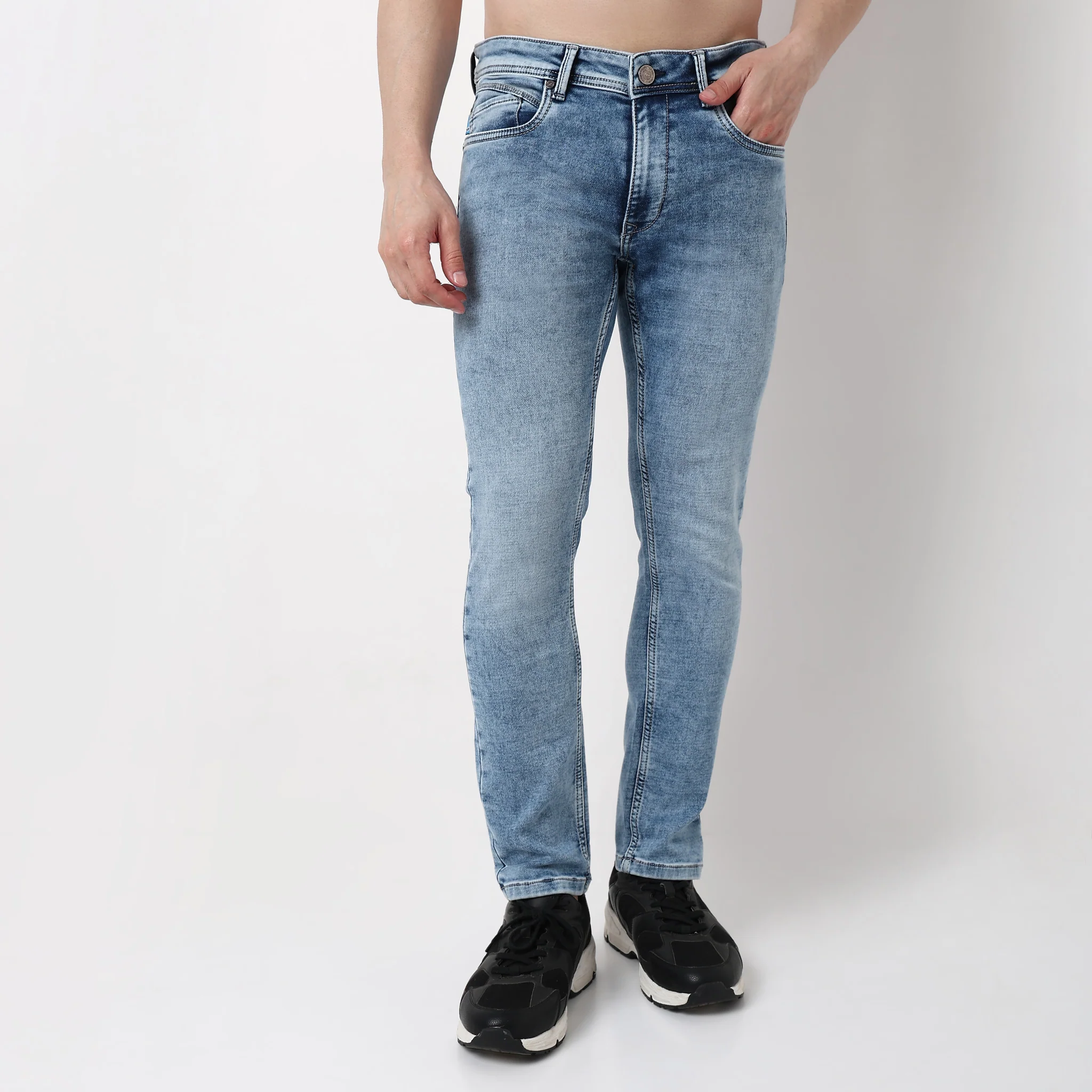 Slim Fit Vintage Wash Jeans - Image 2