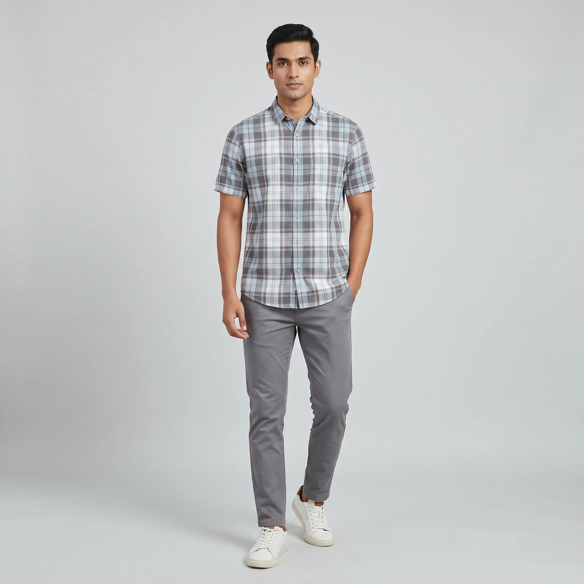 Cotton Checkered Shirt