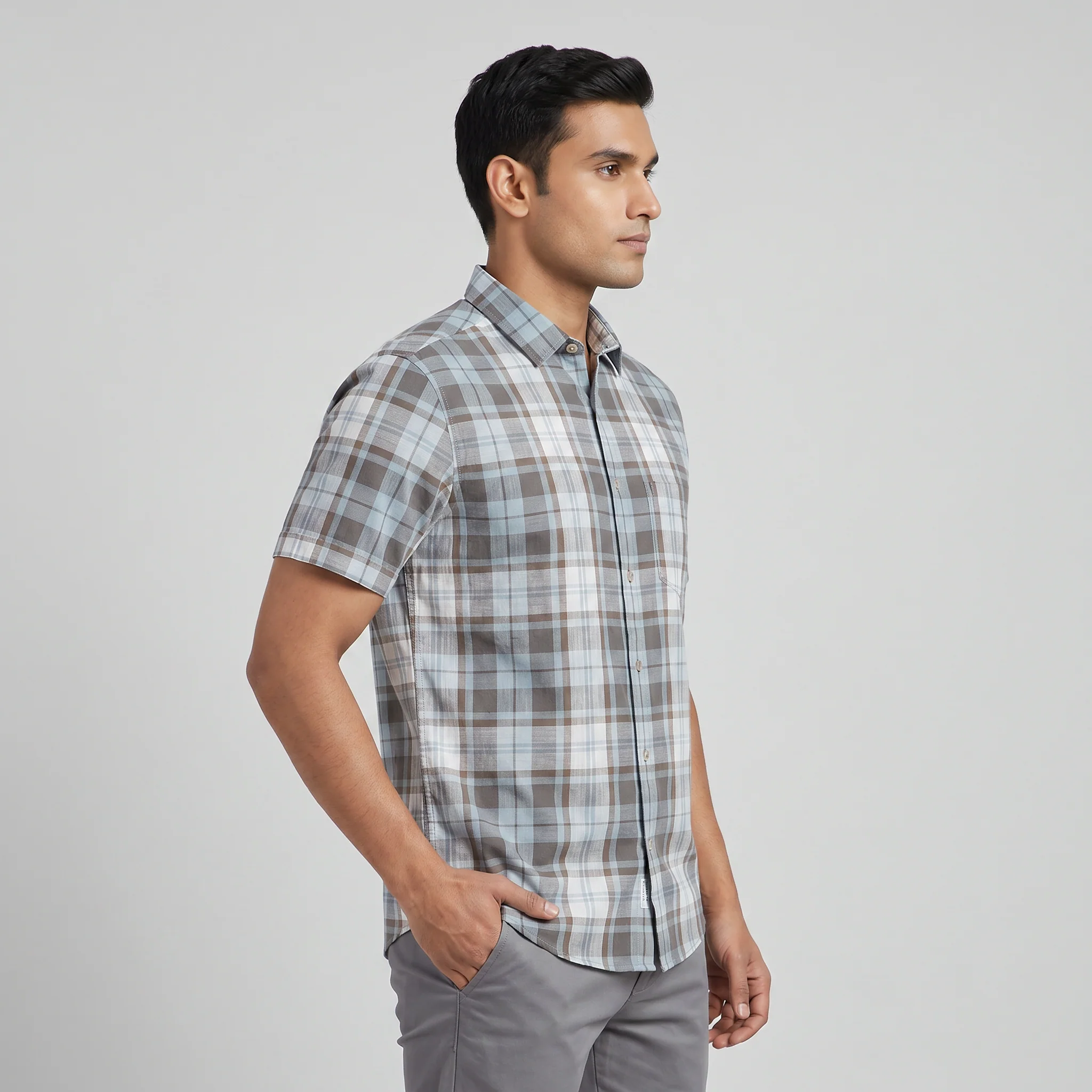 Cotton Checkered Shirt - Image 2
