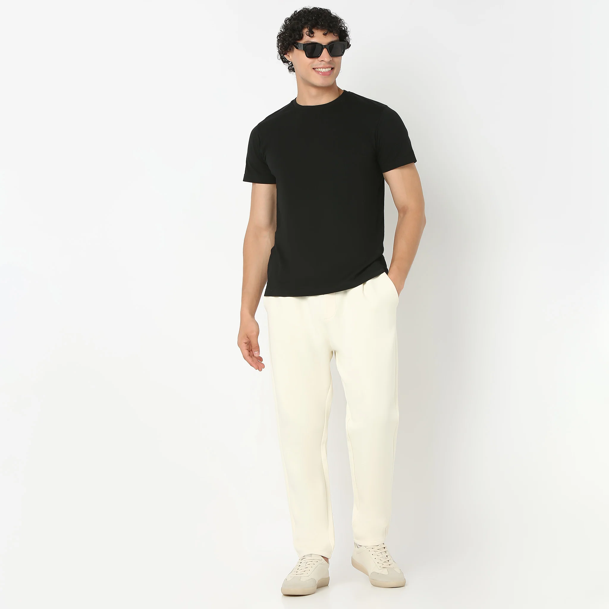 Downton Pants™ Solid Knitted Textured With Elasticated Waist - Relaxed Fit - Image 11