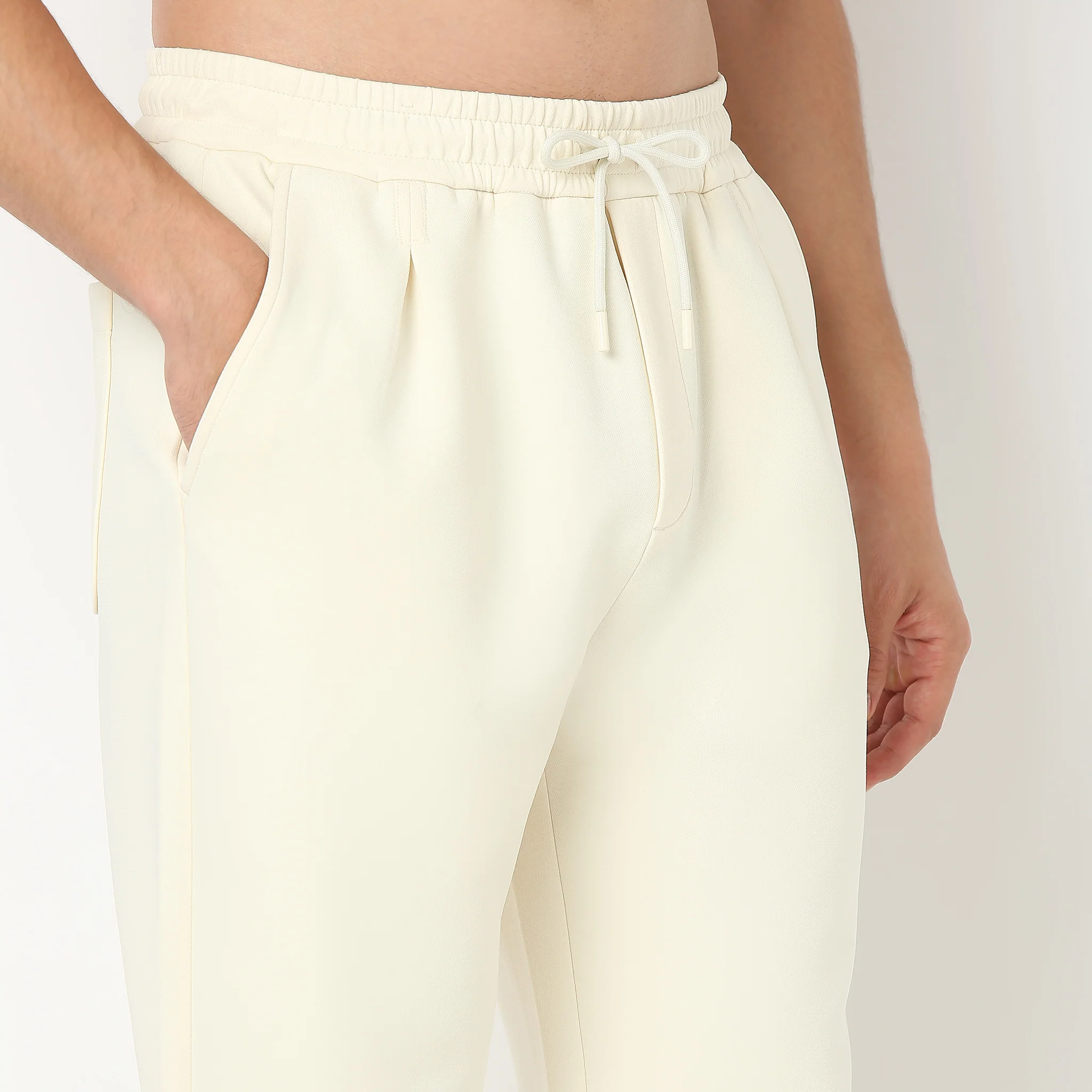Downton Pants™ Solid Knitted Textured With Elasticated Waist - Relaxed Fit - Image 14