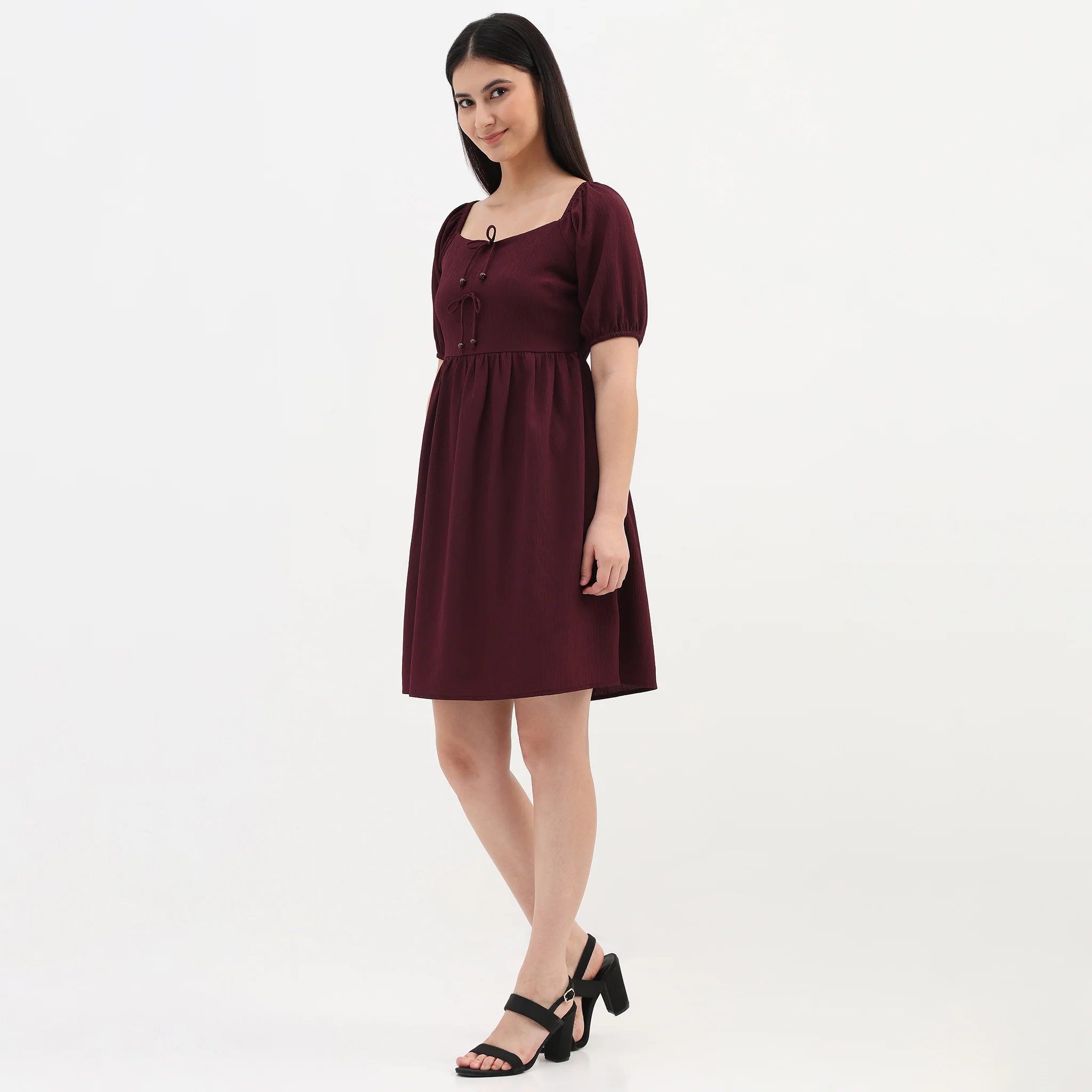 Solid Flared Dress - Image 5