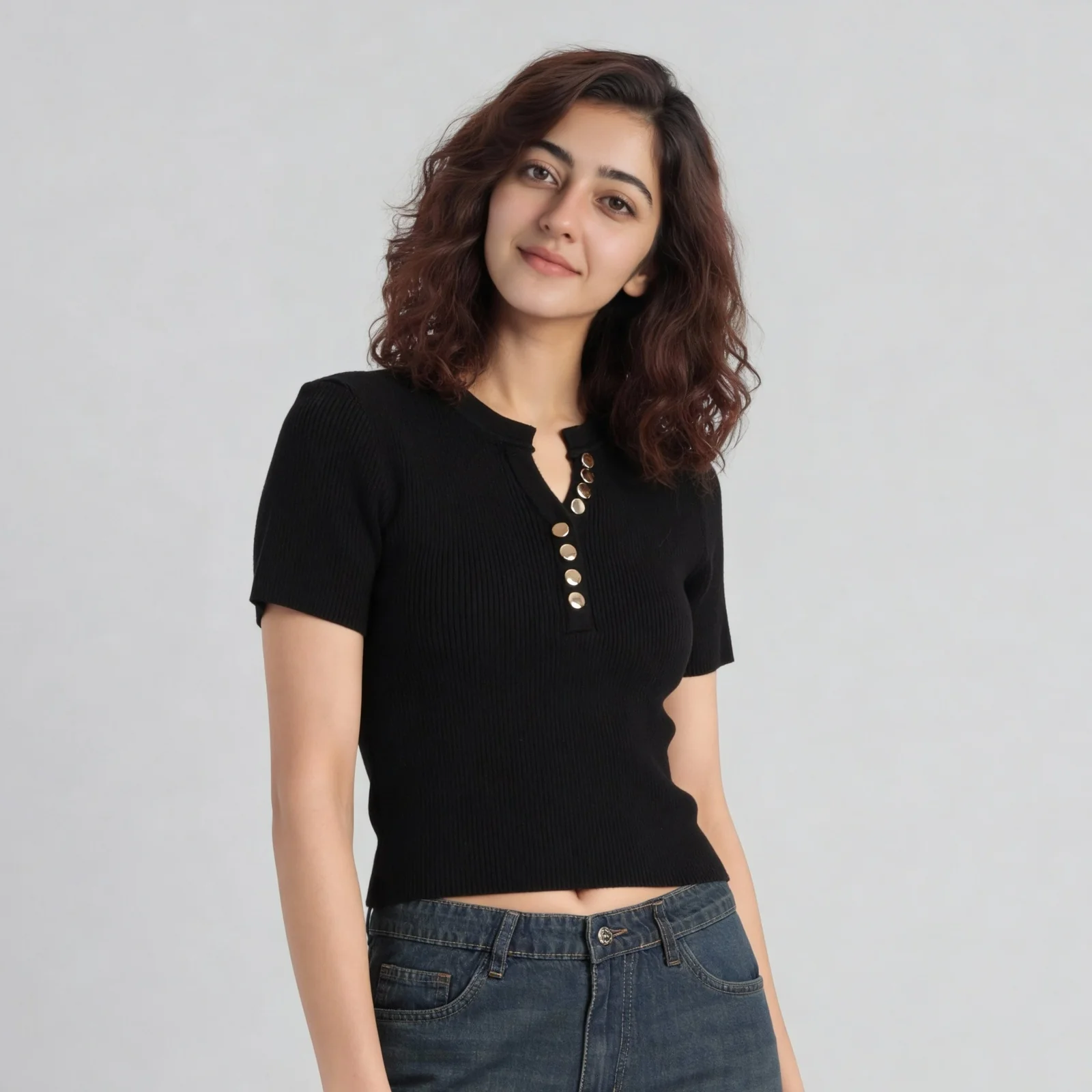 Solid Flat Knit Top - Image 5
