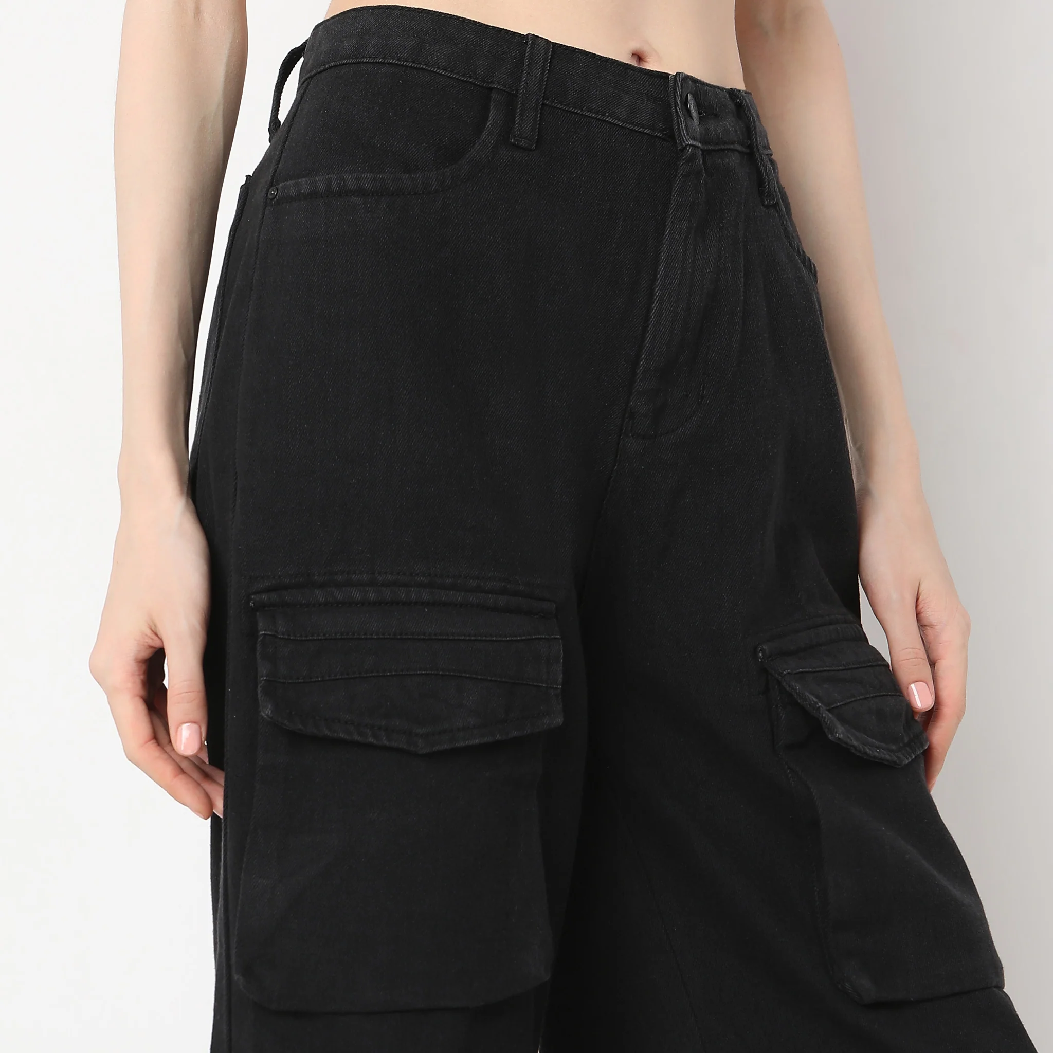 Cargo Fit Full Length High Rise Jeans - Image 9