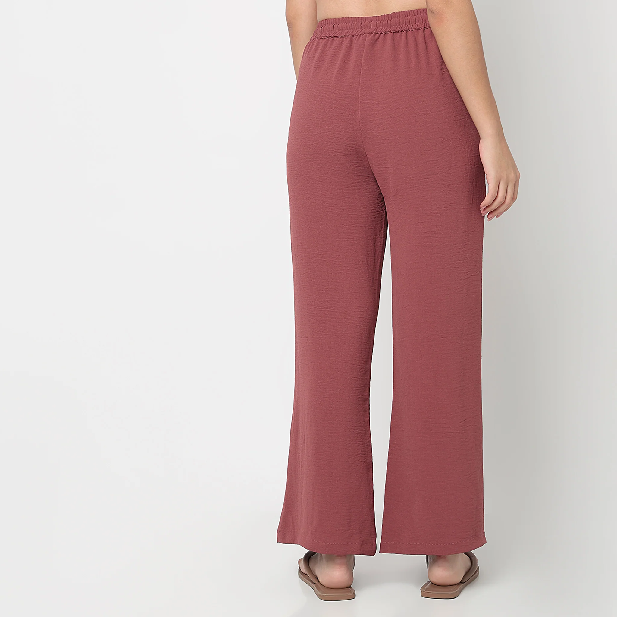 Solid Mid Rise Lounge Palazzos - Image 8