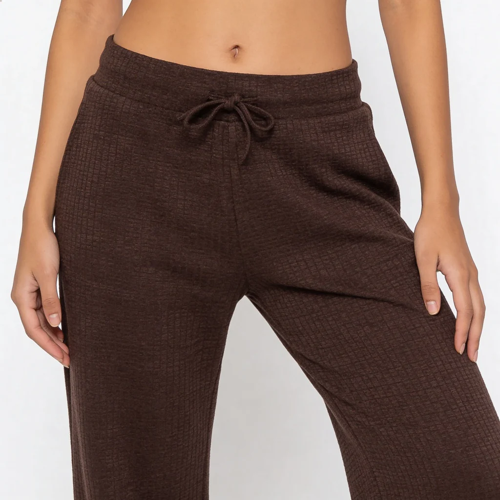 Solid Mid Rise Lounge Palazzos - Image 4