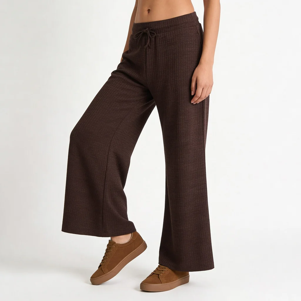 Solid Mid Rise Lounge Palazzos - Image 5