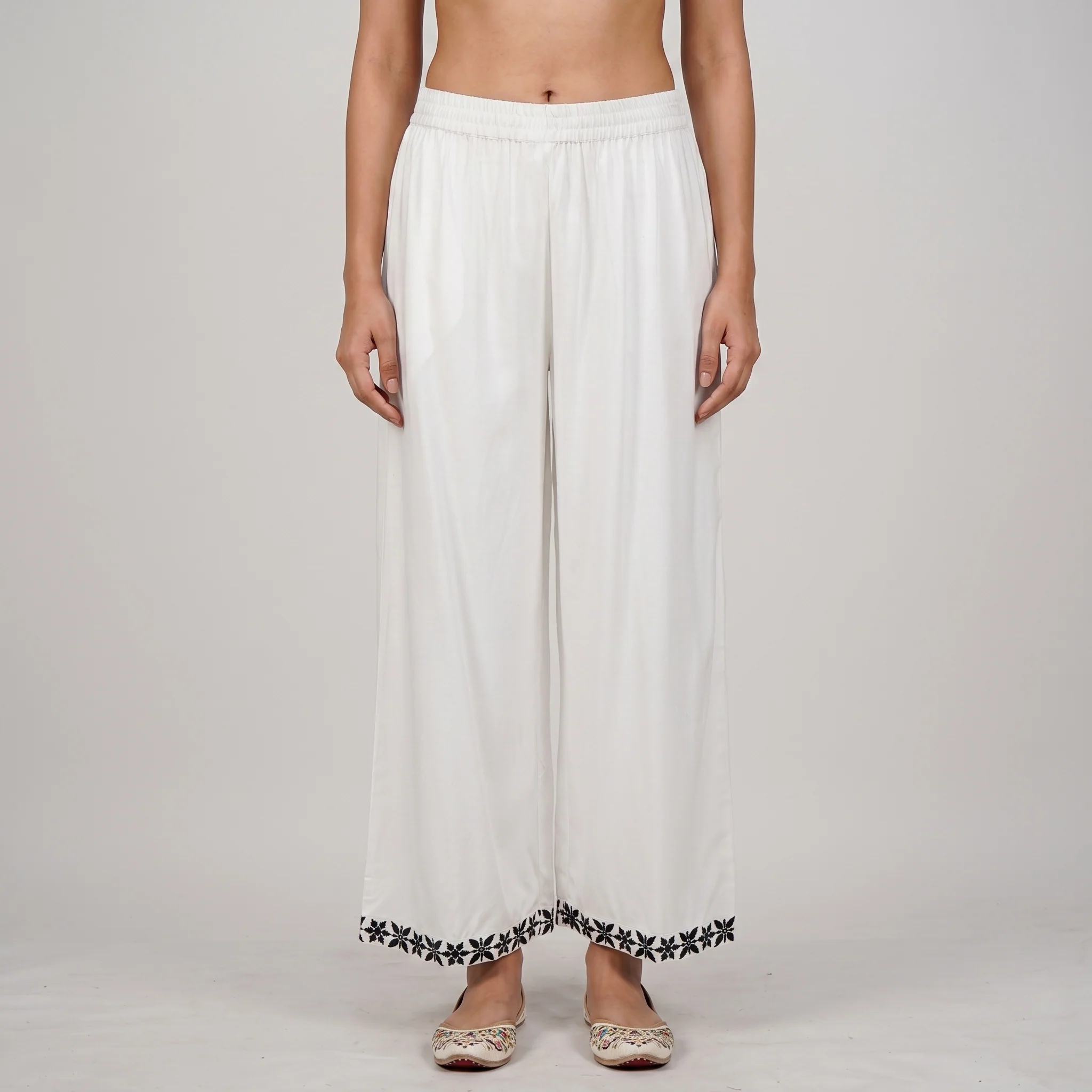 Wide Leg Mid Rise Palazzos - Image 2