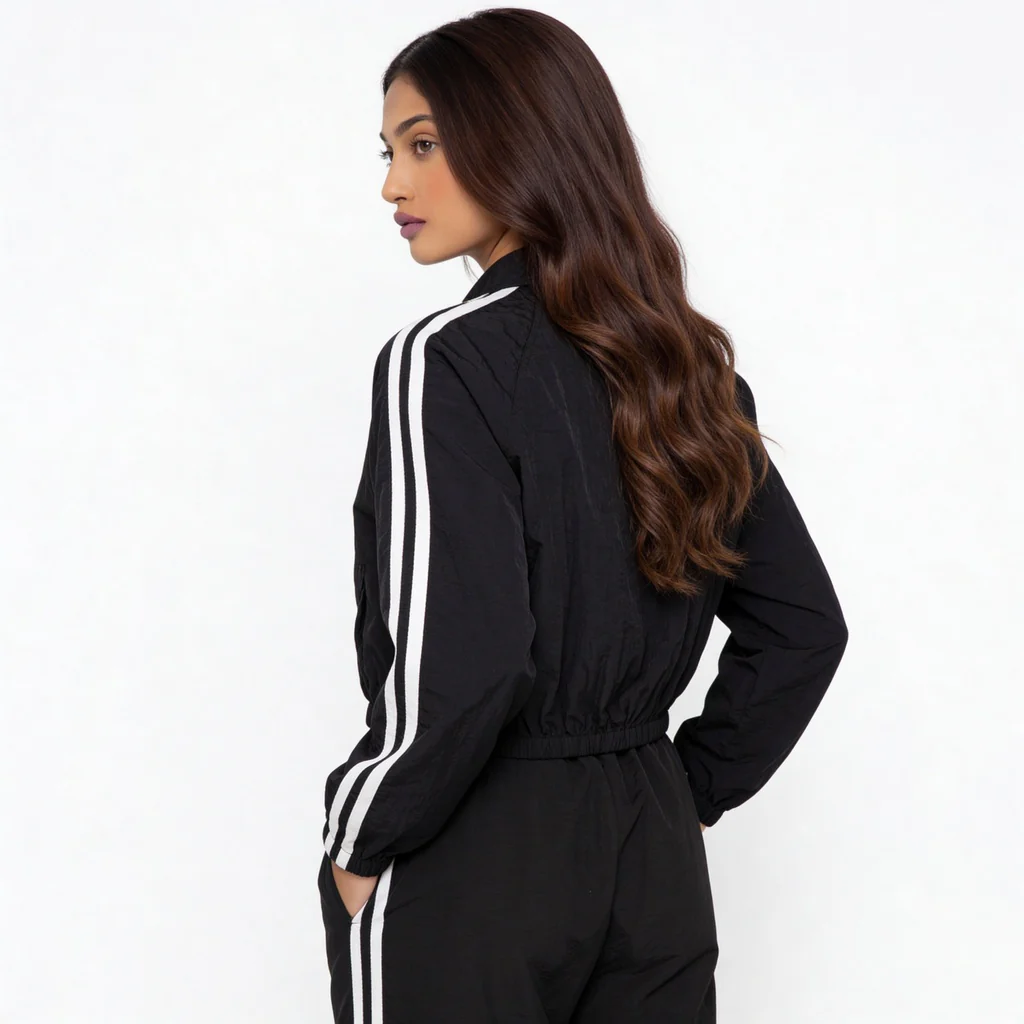 Solid Mock Turtle Neck Jacket - Image 3
