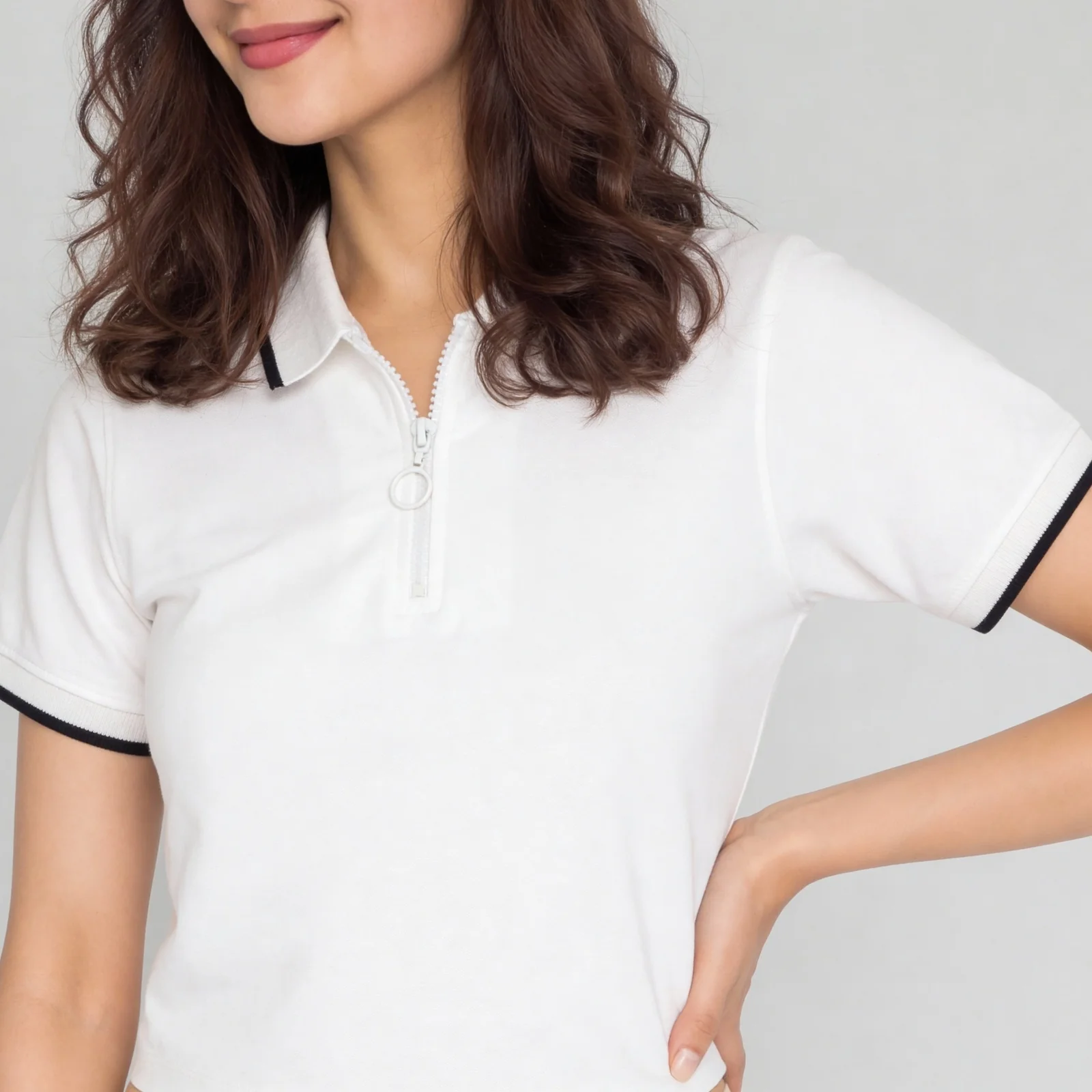 Solid Slim Fit Crop T-Shirt - Image 9