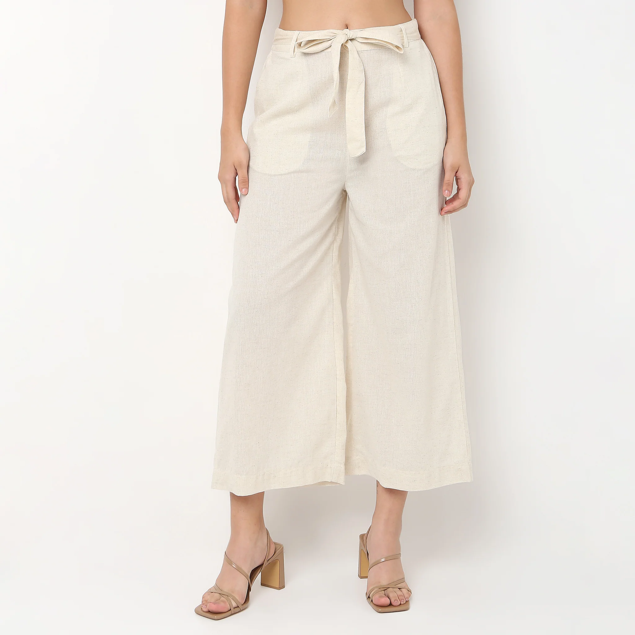 Solid Straight Fit High Rise Pants - Image 2