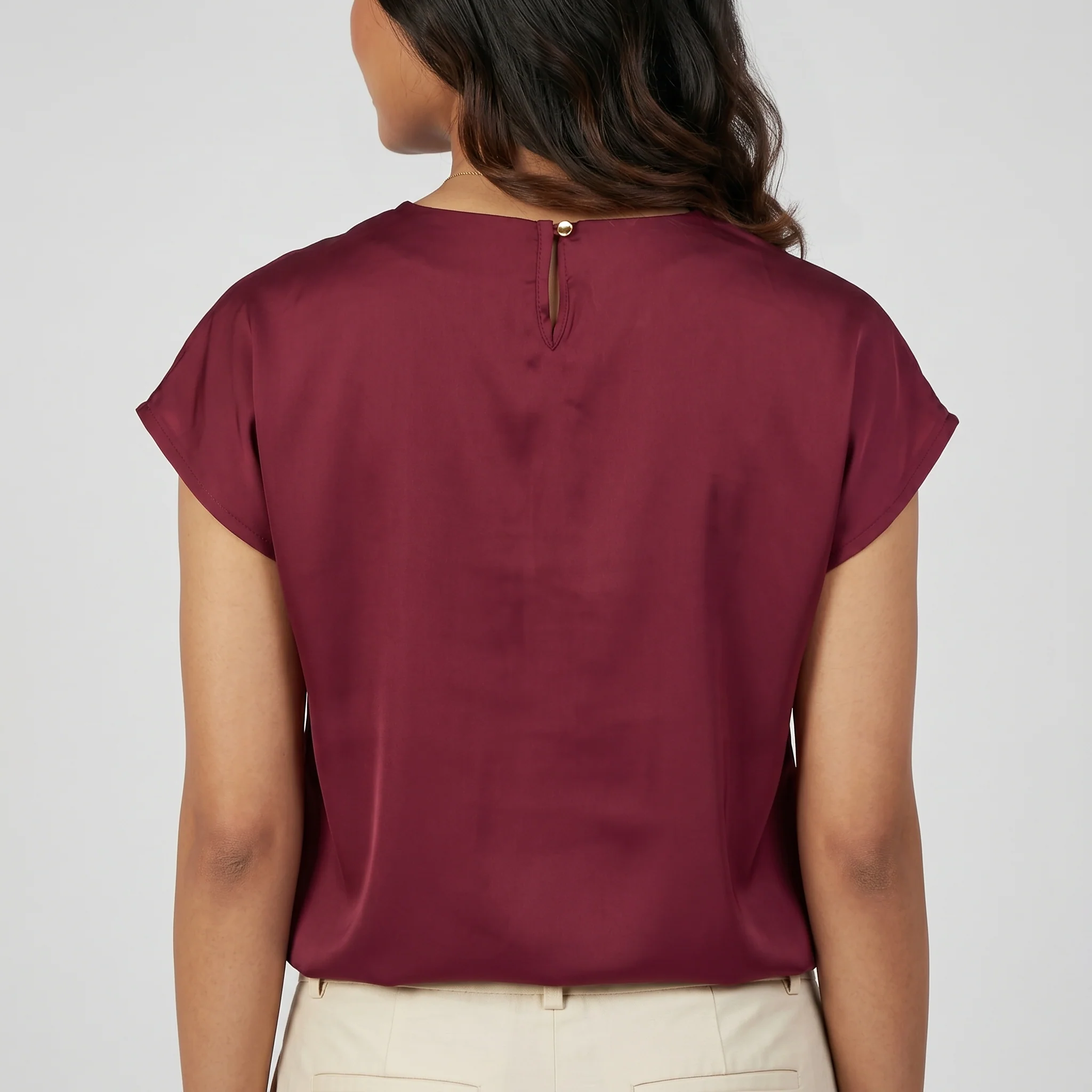 Solid Woven Top - Image 3