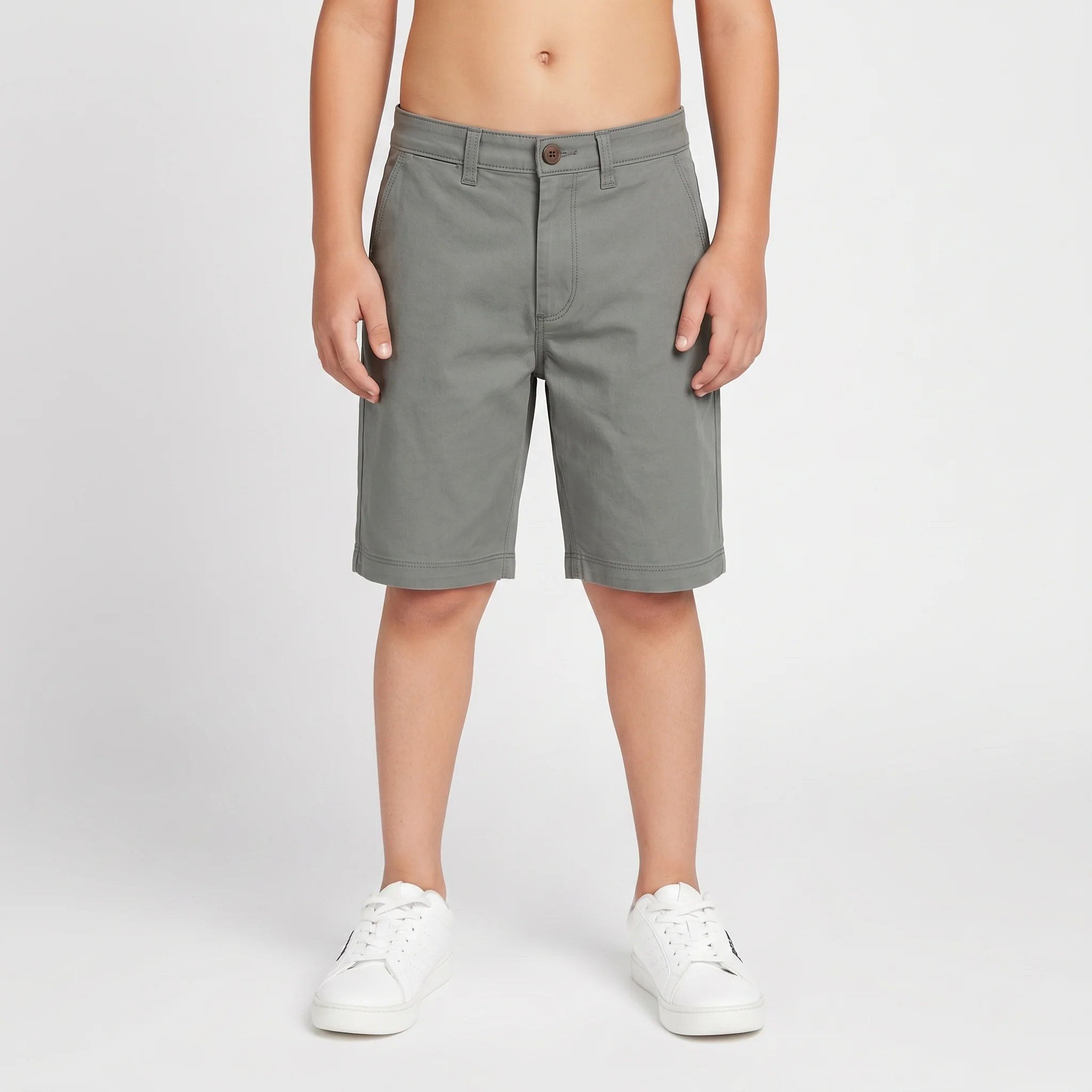 Solid Woven Varsity Shorts - Image 10