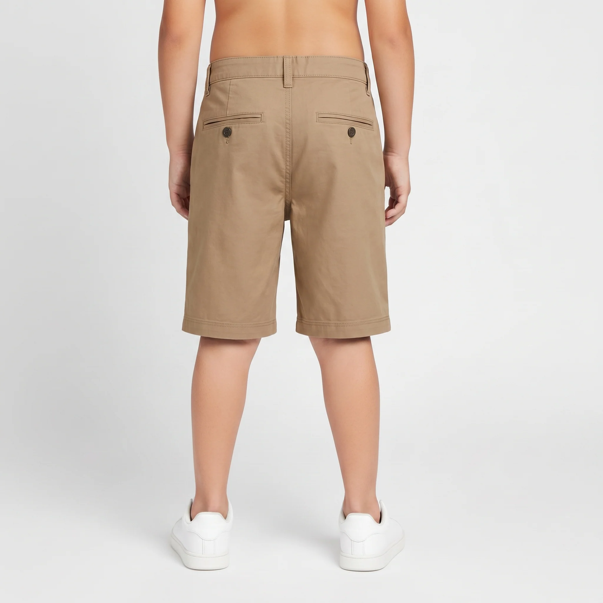 Solid Woven Varsity Shorts - Image 3