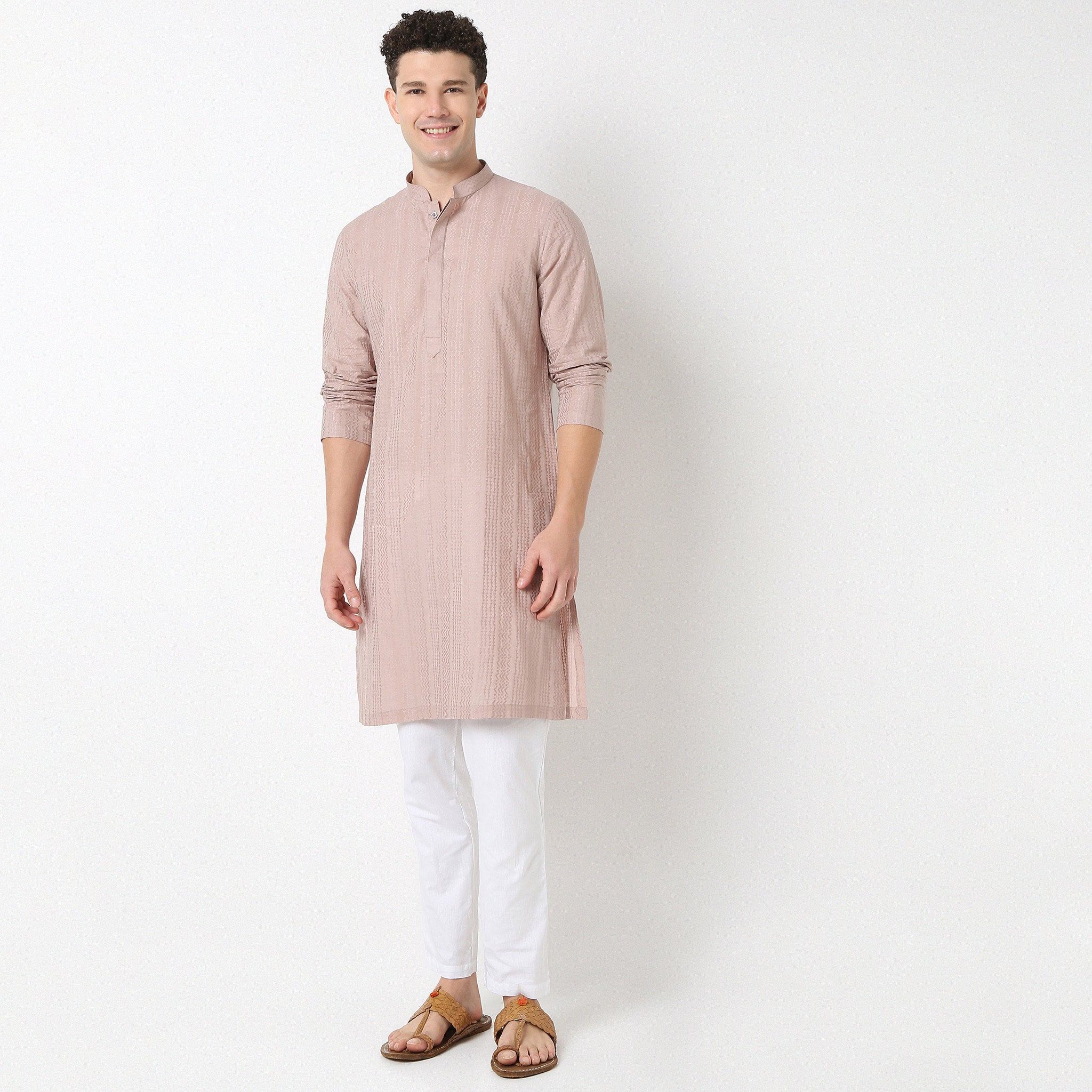 Straight Fit Lapet Long Kurta - Image 6