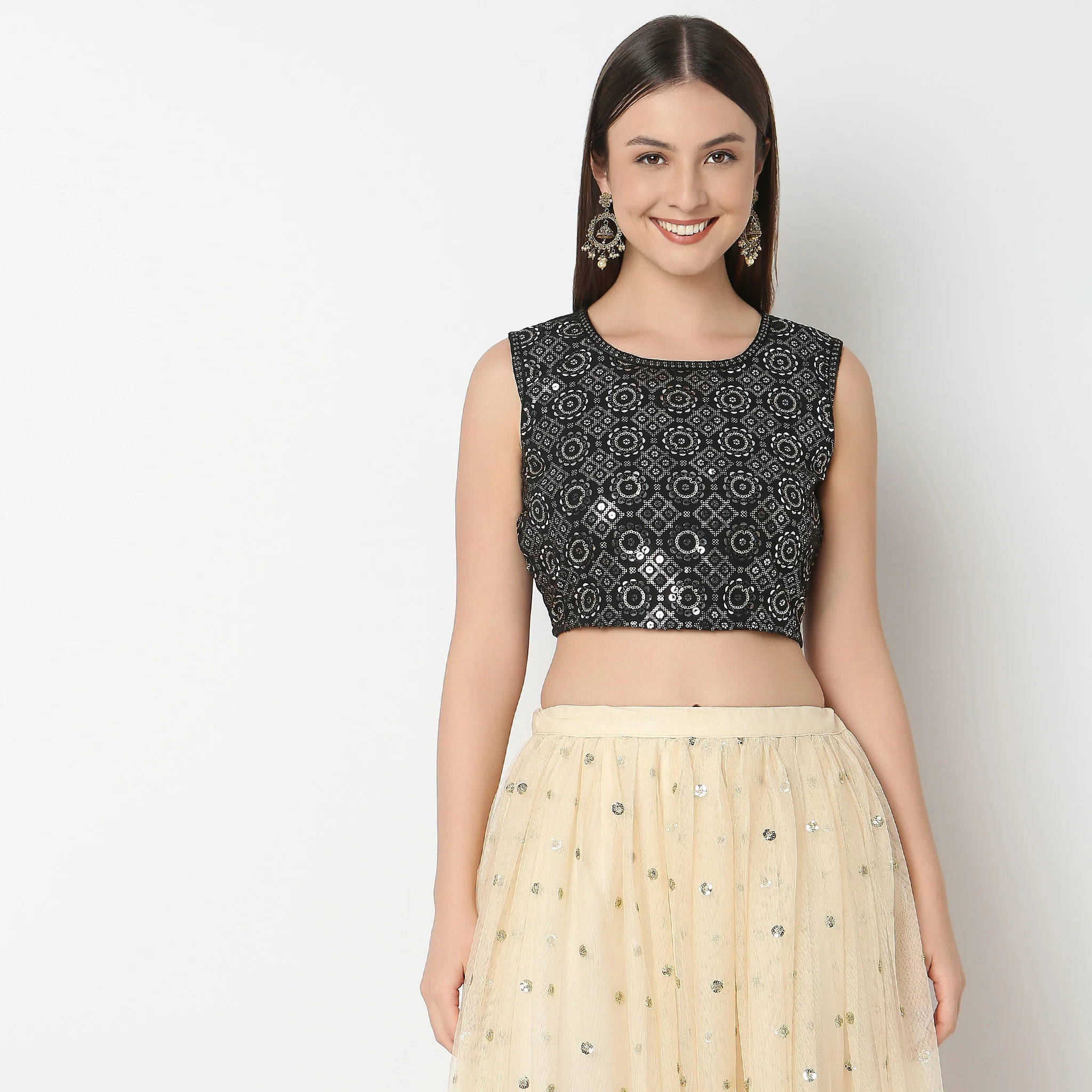 Straight Fit Embroidered Crop Top - Image 2