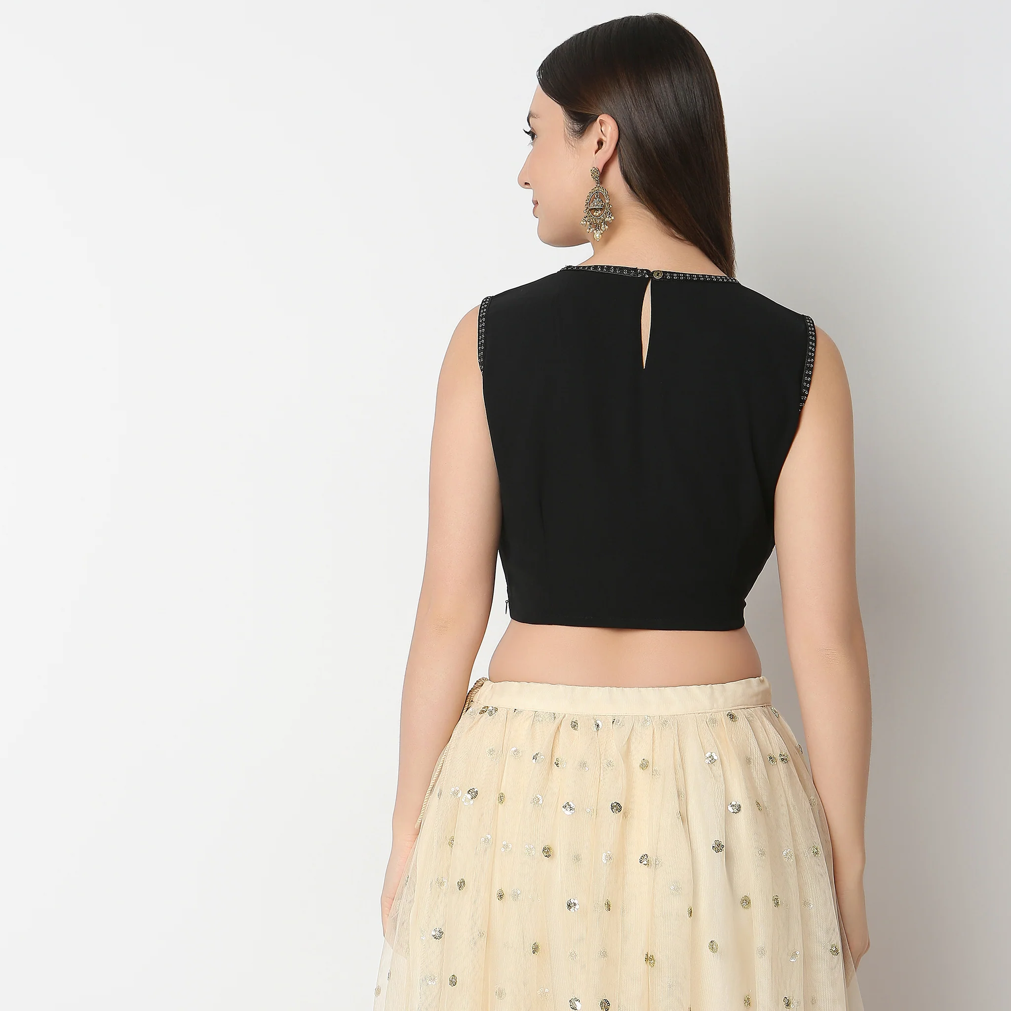 Straight Fit Embroidered Crop Top - Image 3