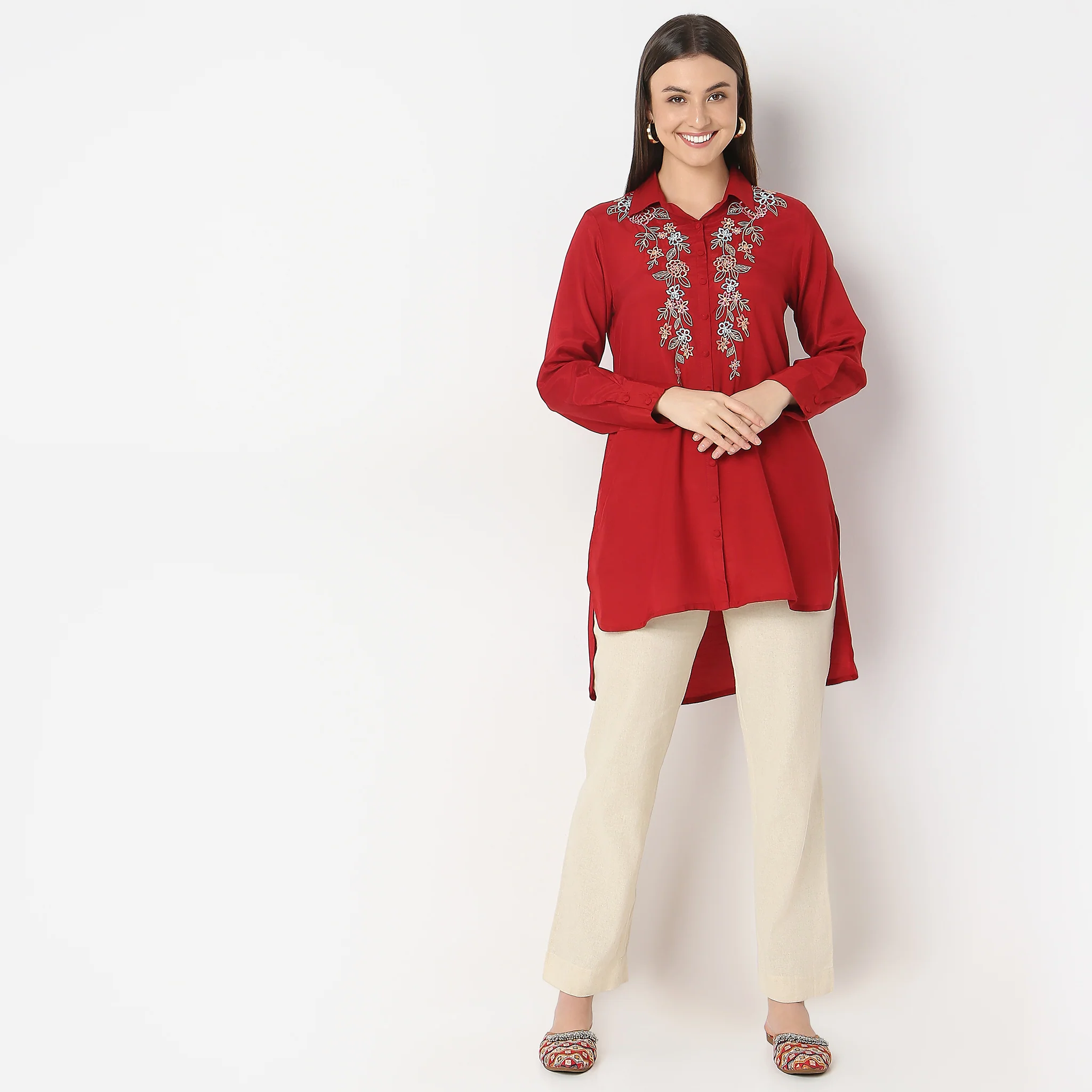 Straight Fit Embroidered Tunic - Image 2
