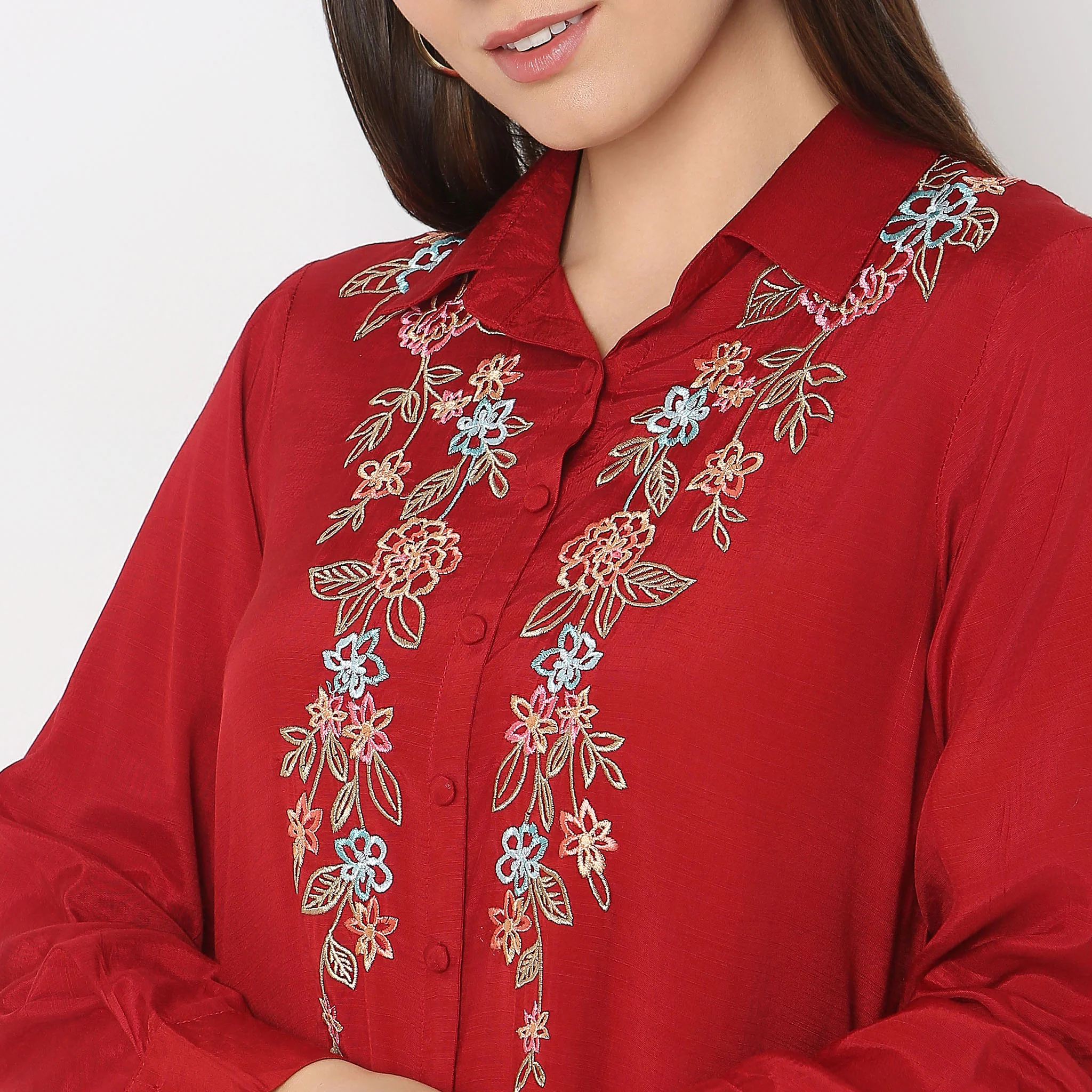 Straight Fit Embroidered Tunic - Image 4