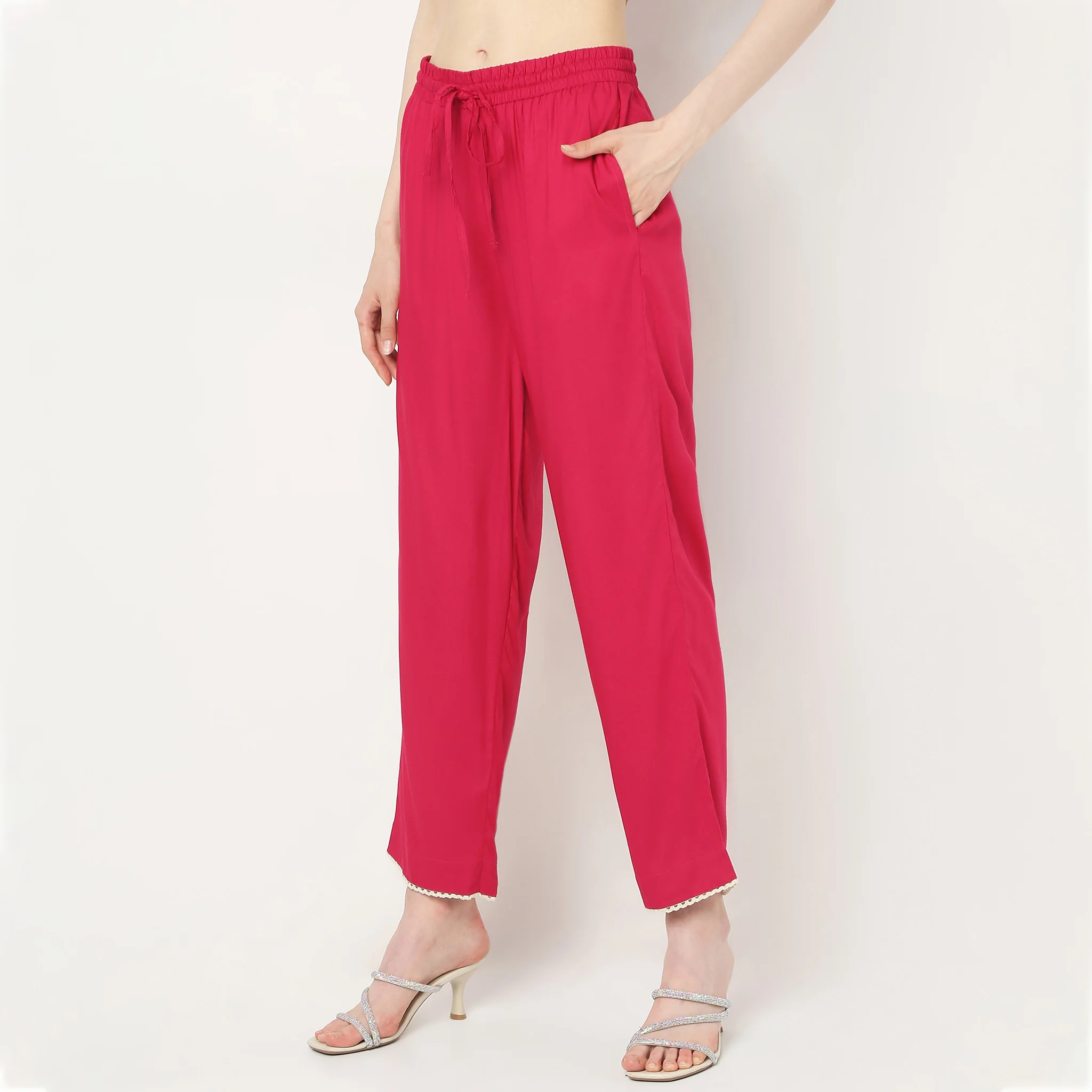 Straight Fit Mid Rise Pants - Image 10
