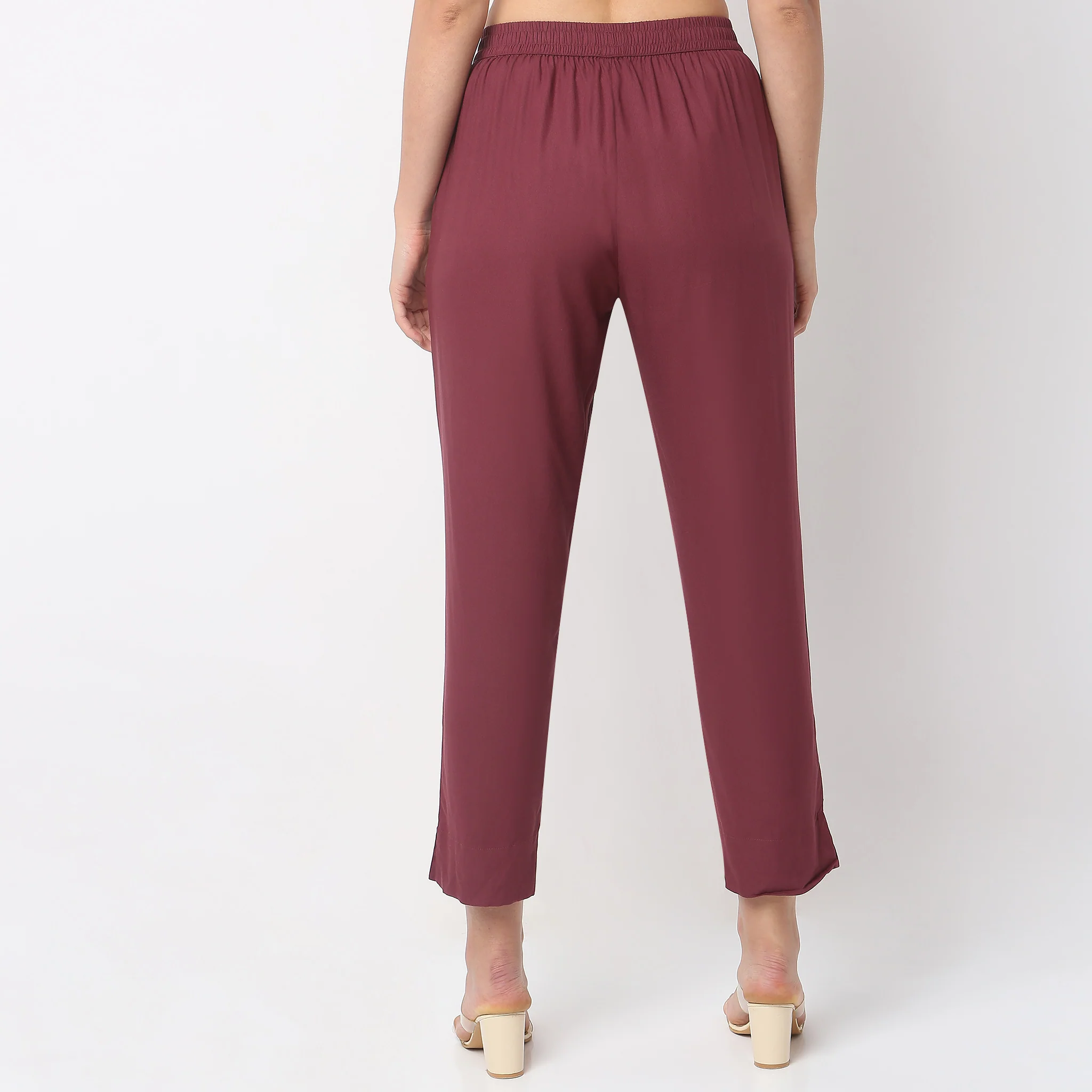 Straight Fit Mid Rise Pants - Image 3