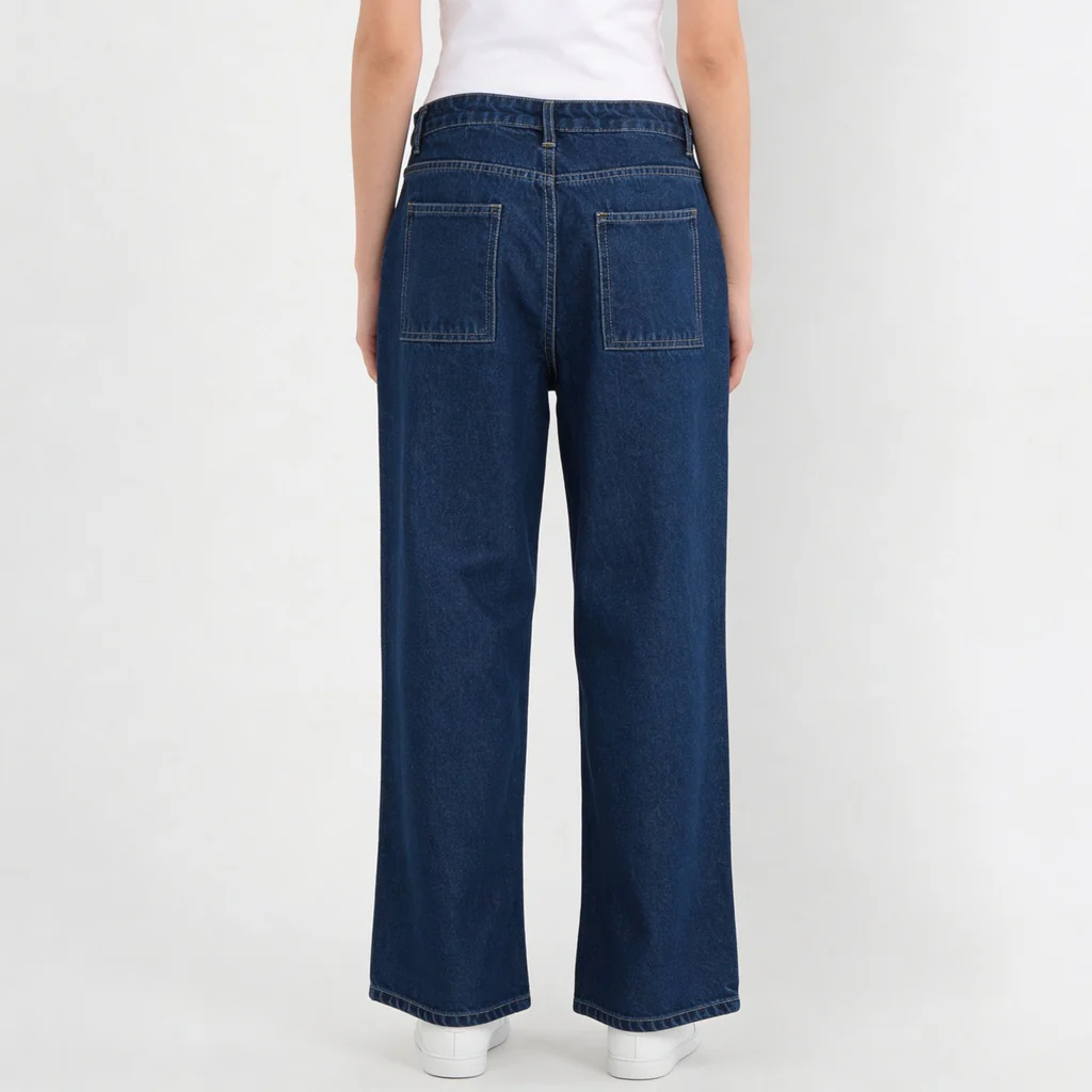 Straight Fit Mirror Look High Rise Jeans - Image 3