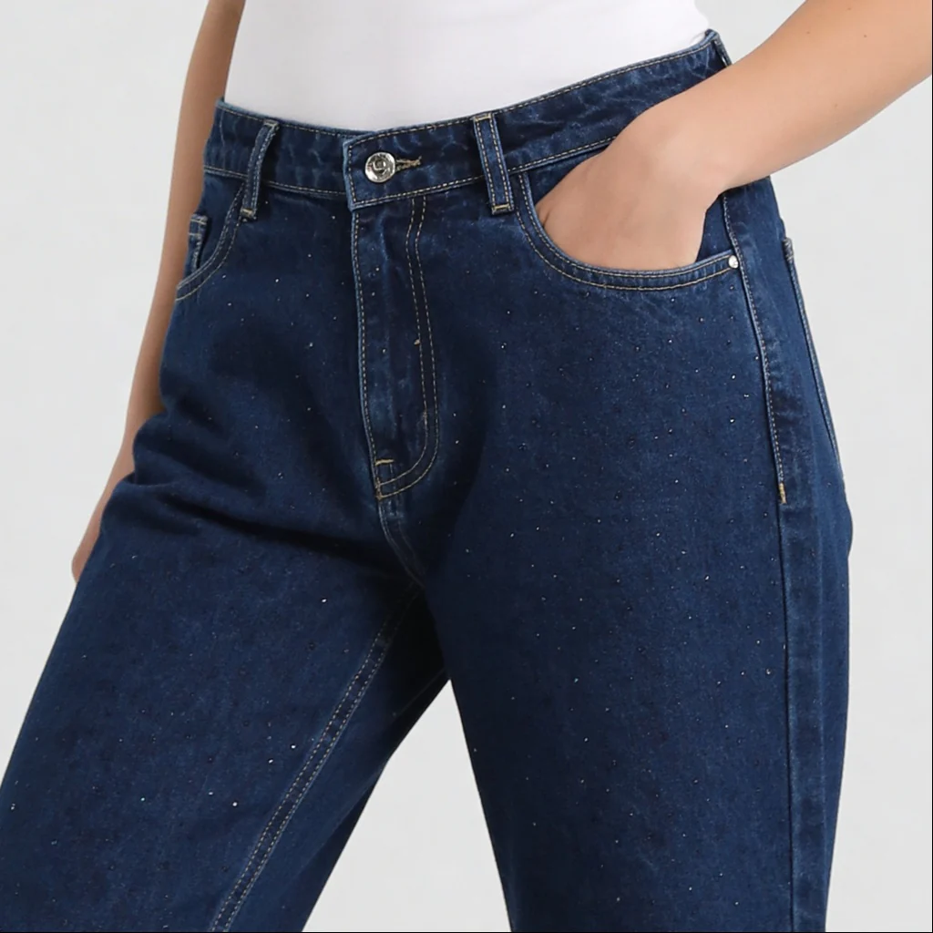 Straight Fit Mirror Look High Rise Jeans - Image 4