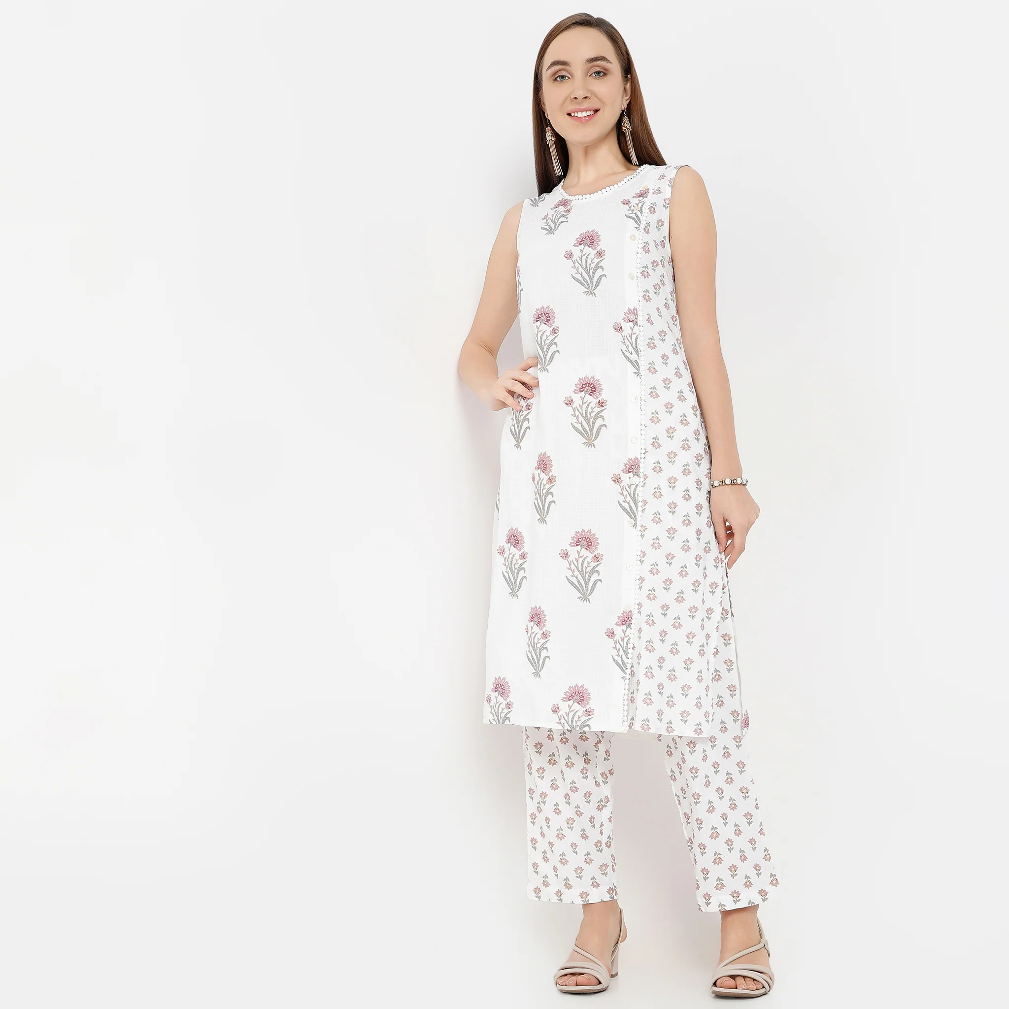 Ankle Length Straight Fit Printed Pants